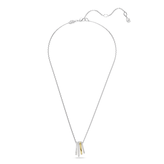 Hyperbola pendant, Mixed cuts, White, Mixed metal finish 5696626