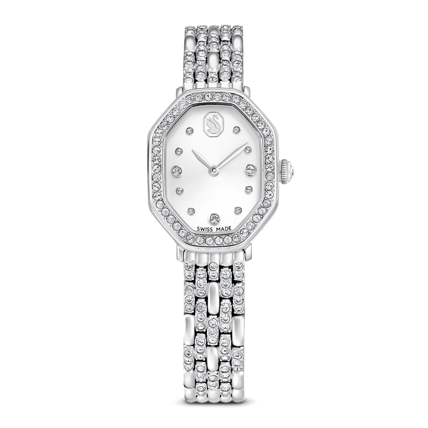 Dextera octagon watch, Swiss Made, Metal bracelet, Silver tone, Stainless steel 5698690