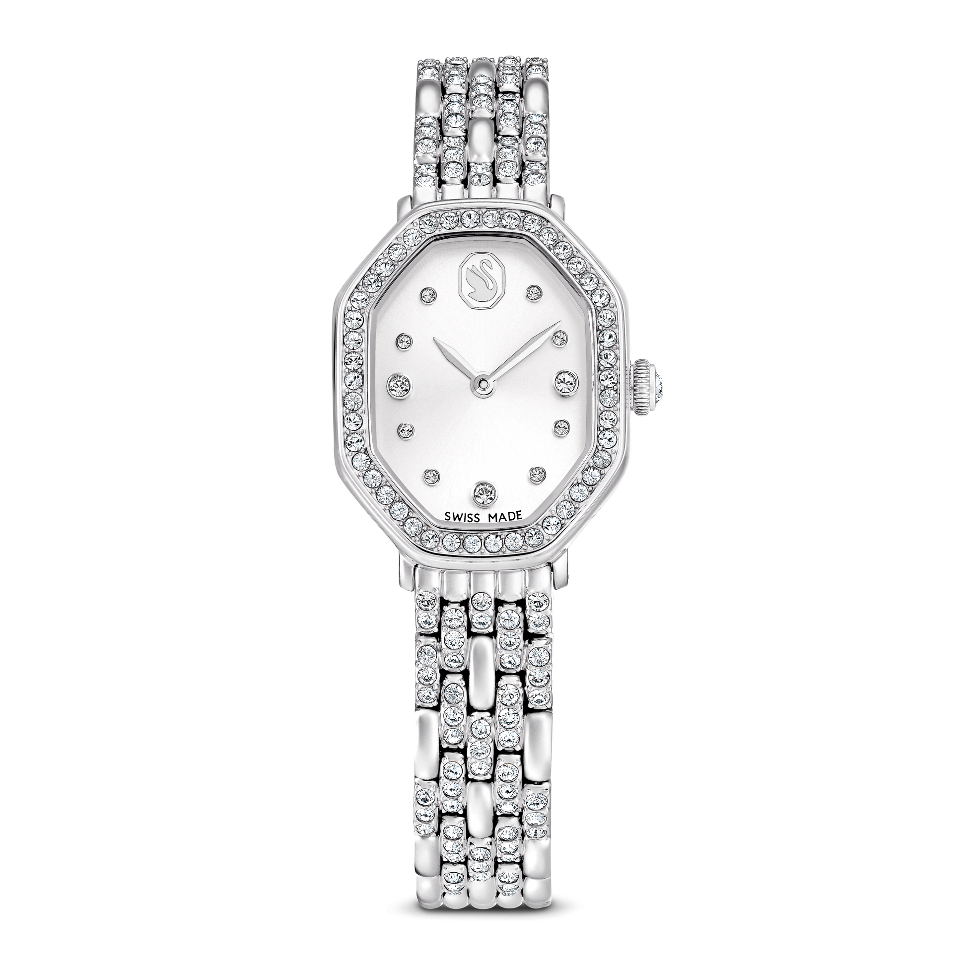 Dextera octagon watch, Swiss Made, Metal bracelet, Silver tone, Stainless steel 5698690