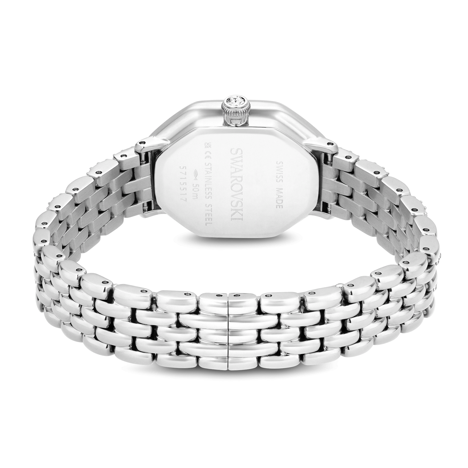 Dextera octagon watch, Swiss Made, Metal bracelet, Silver tone, Stainless steel 5698690