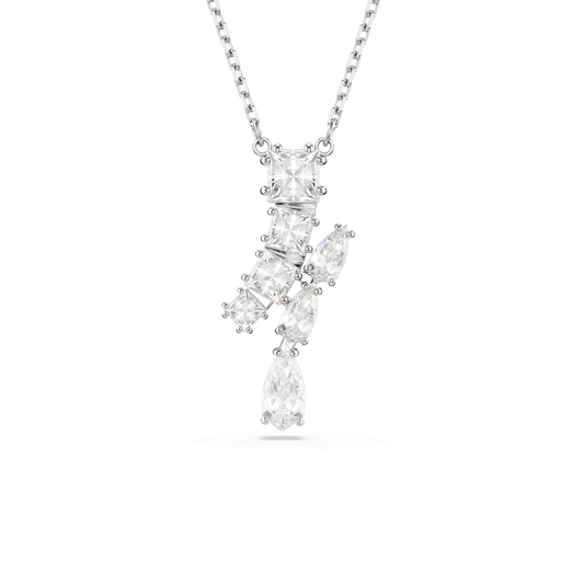 Matrix pendant, Mixed cuts, White, Rhodium plated 5700420