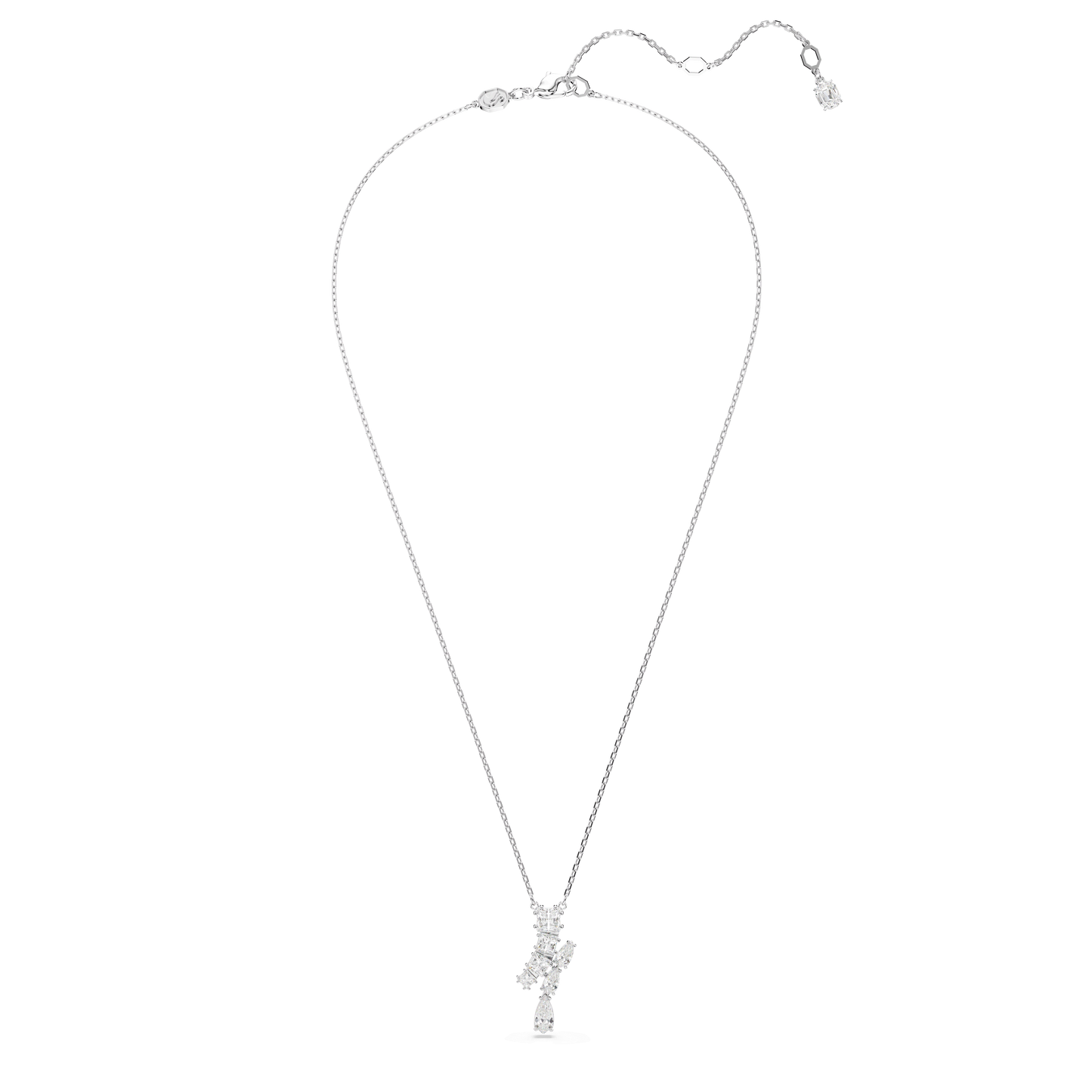 Matrix pendant, Mixed cuts, White, Rhodium plated 5700420