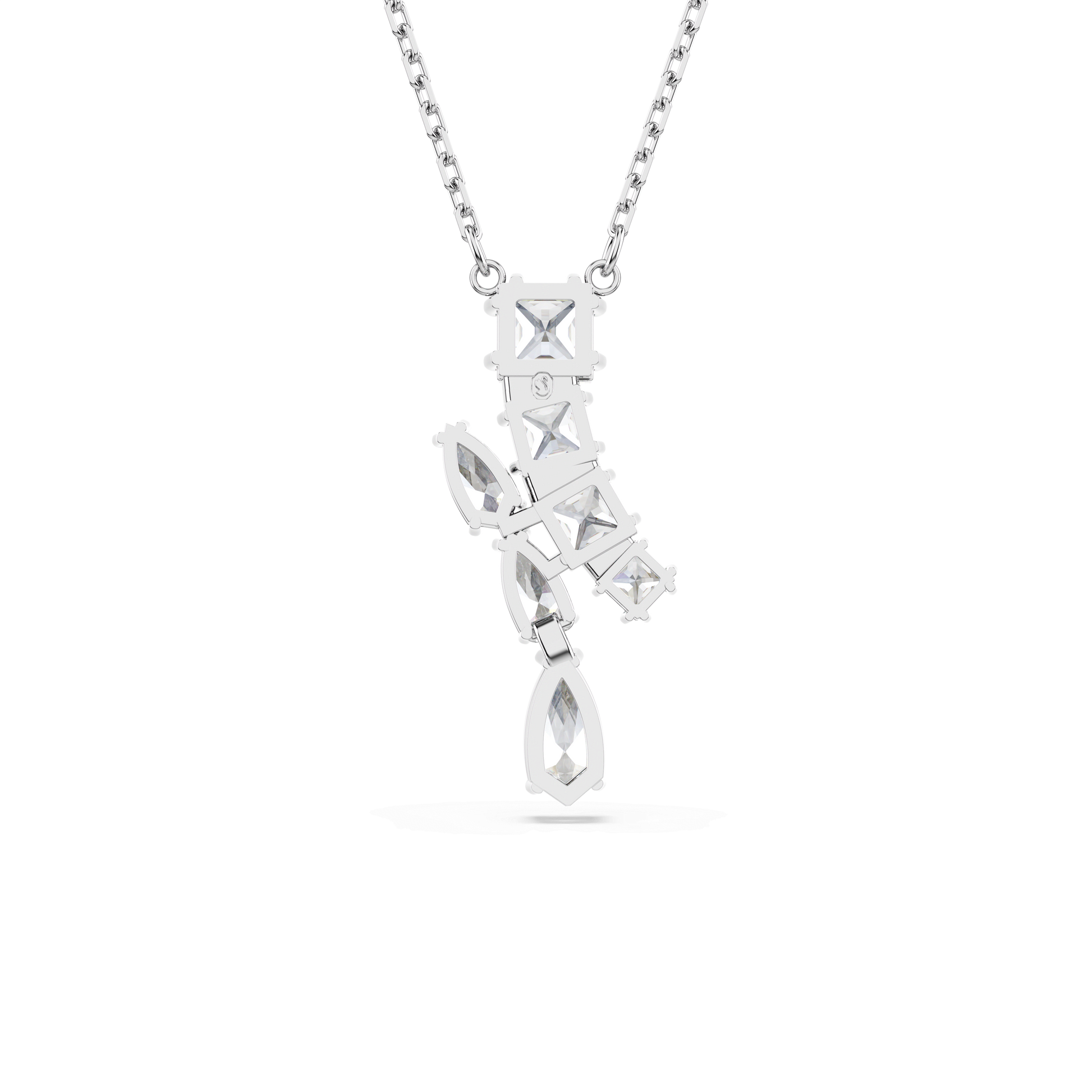 Matrix pendant, Mixed cuts, White, Rhodium plated 5700420