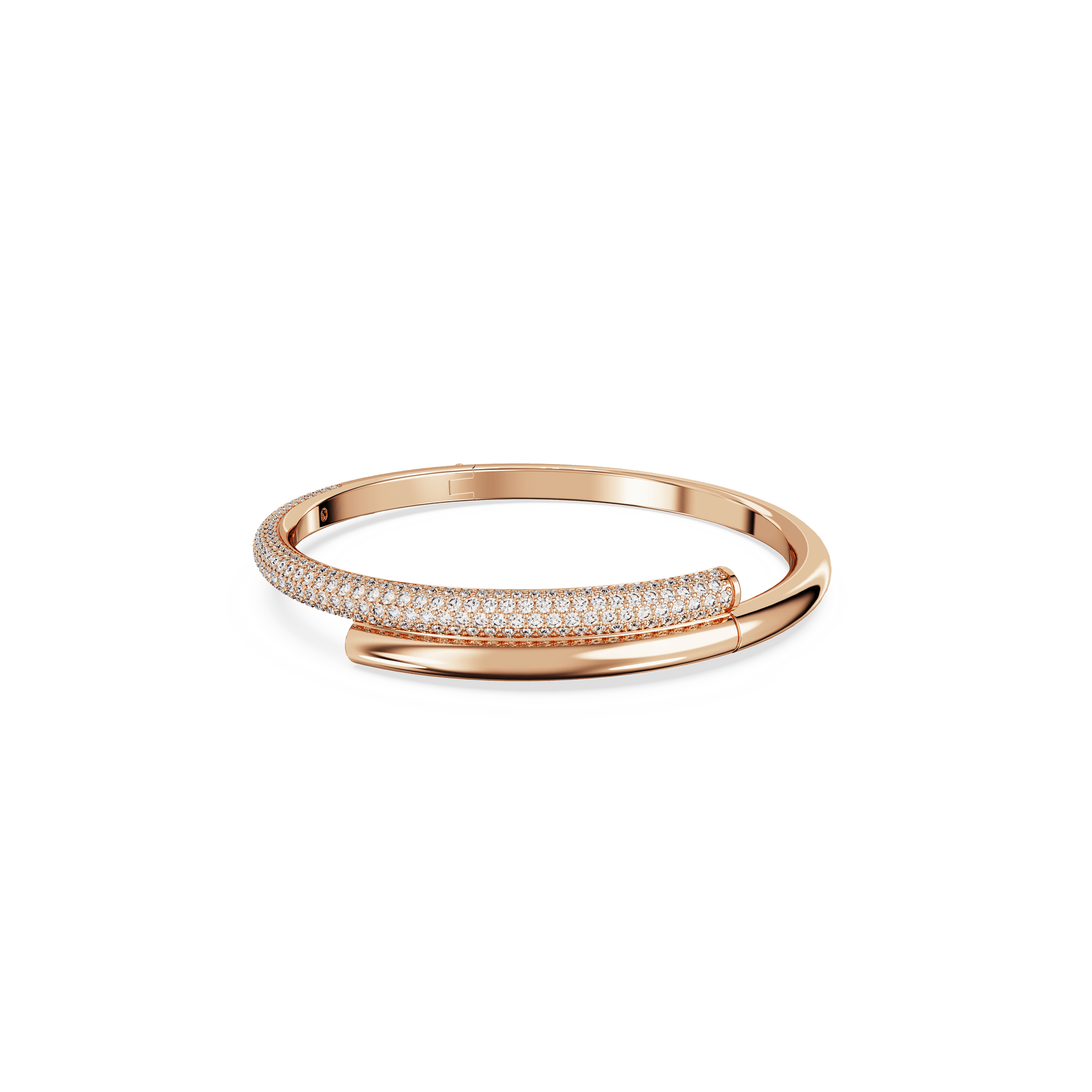 Dextera bangle, Magnetic closure, White, Rose gold-tone plated 5700932