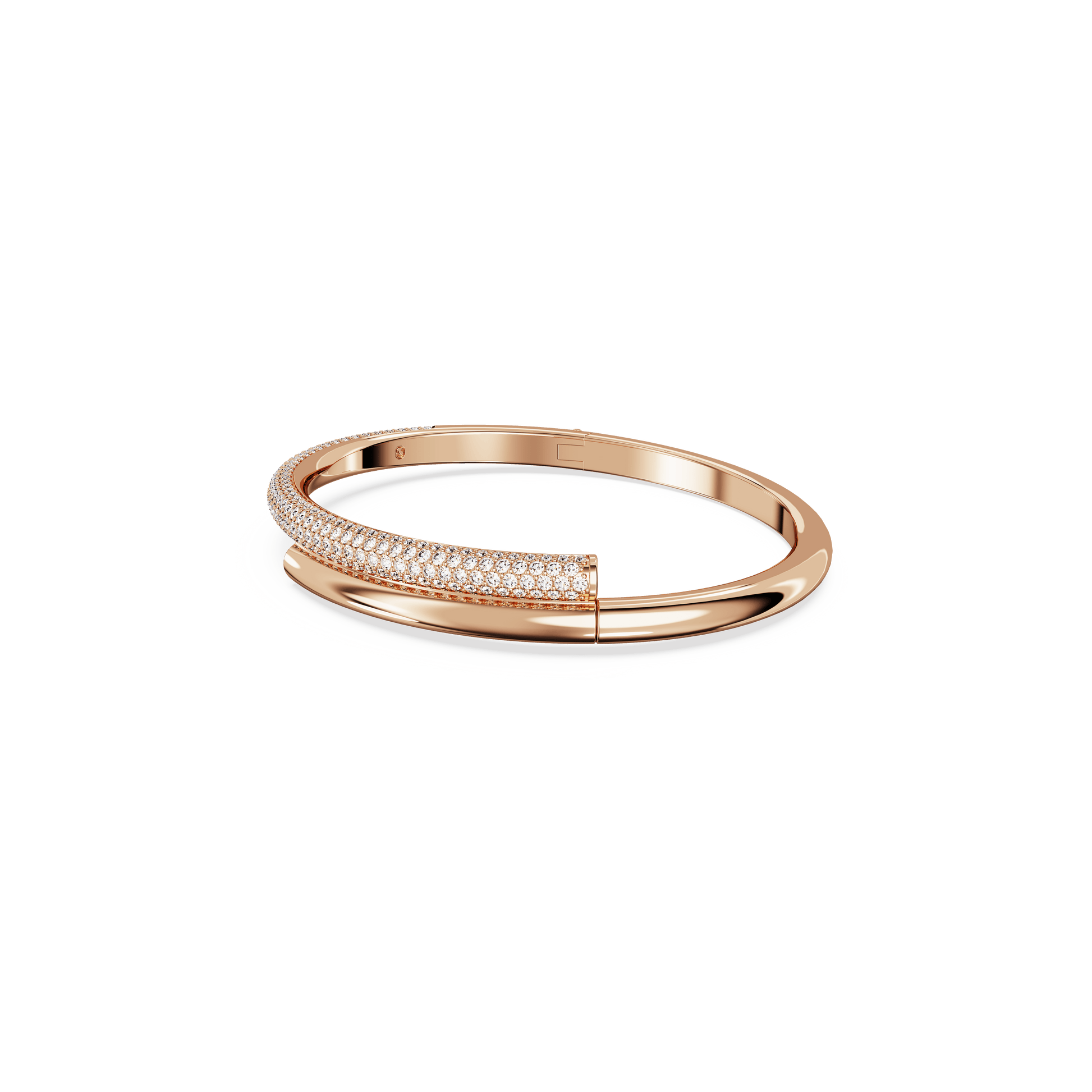 Dextera bangle, Magnetic closure, White, Rose gold-tone plated 5700932