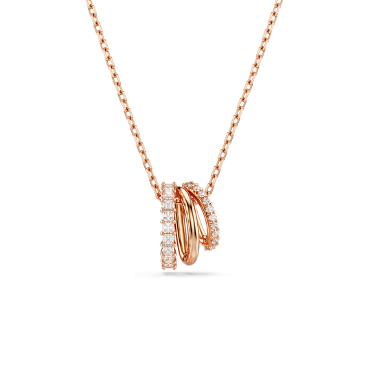 Hyperbola pendant, Mixed cuts, White, Rose gold-tone plated 5701494