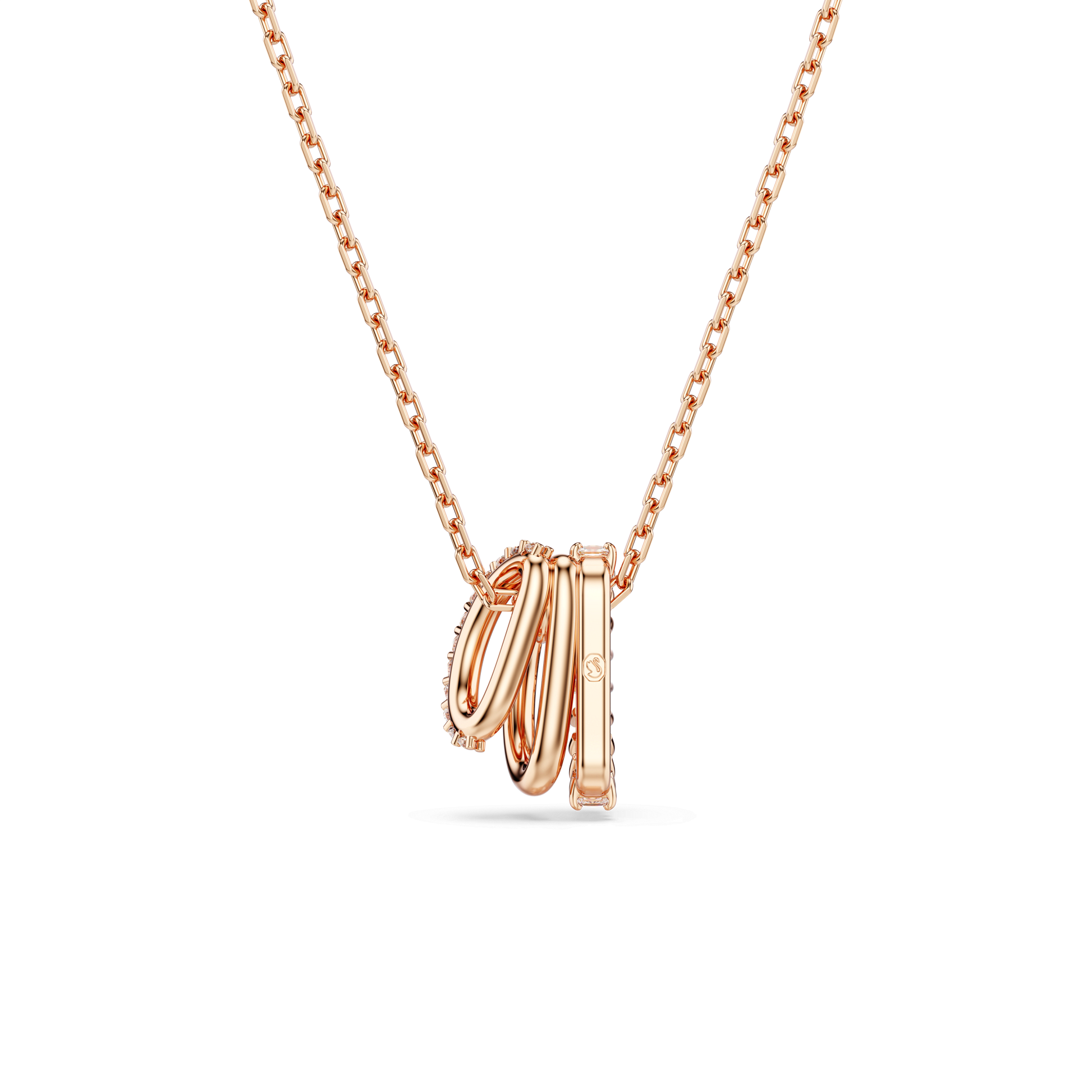 Hyperbola pendant, Mixed cuts, White, Rose gold-tone plated 5701494