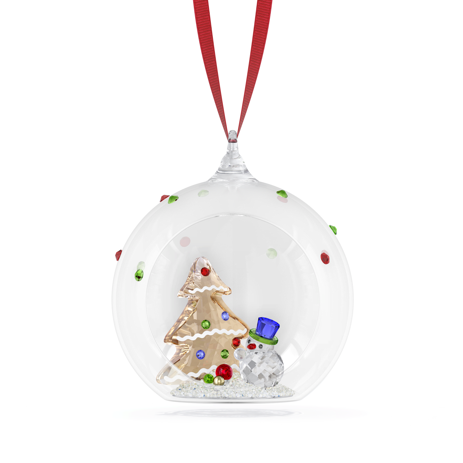 Holiday Cheers Tree and Snowman Ball Ornament 5701509