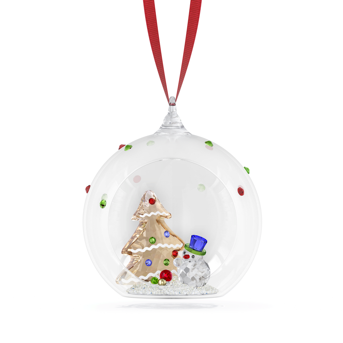 Holiday Cheers Tree and Snowman Ball Ornament
