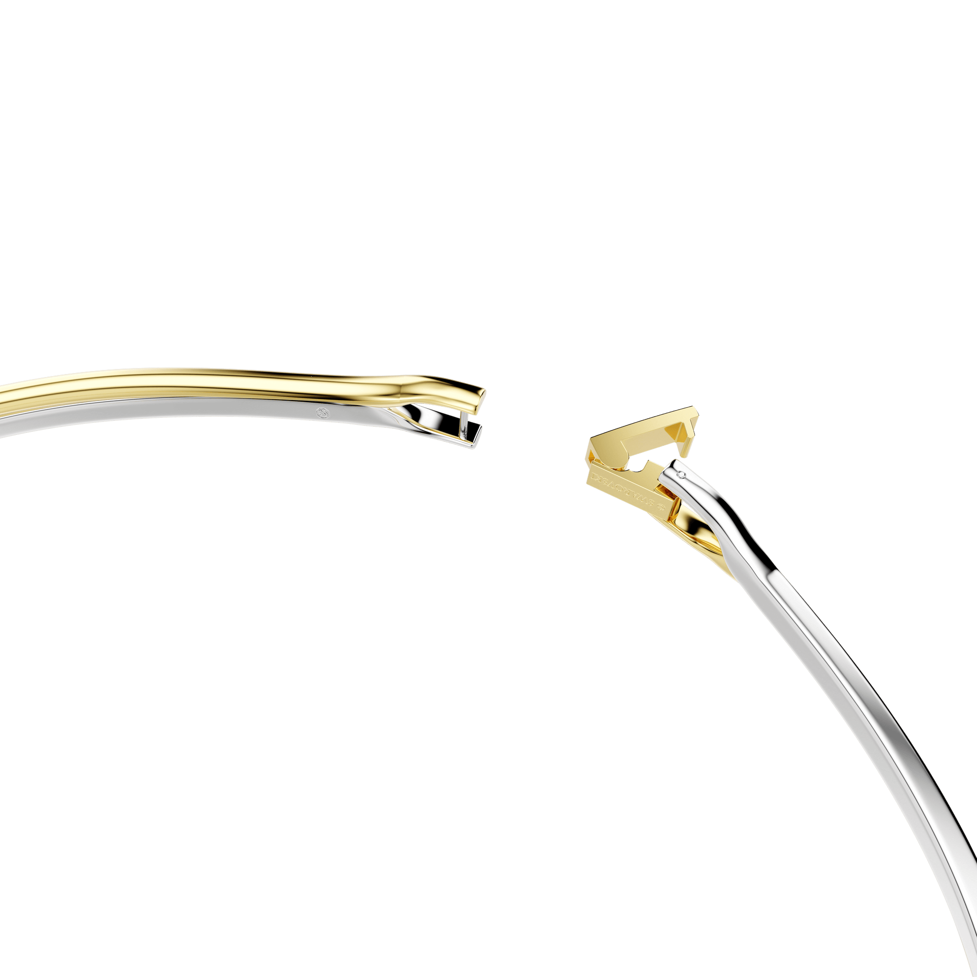 Hyperbola choker, Round cut, White, Mixed metal finish 5702408