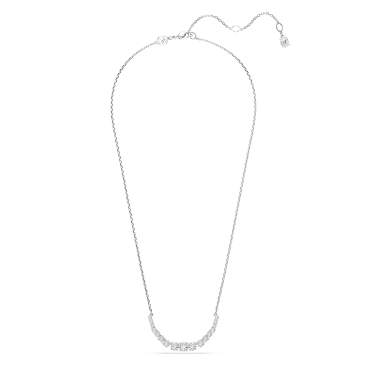Matrix necklace, Gradient of round cuts, White, Rhodium plated 5705396