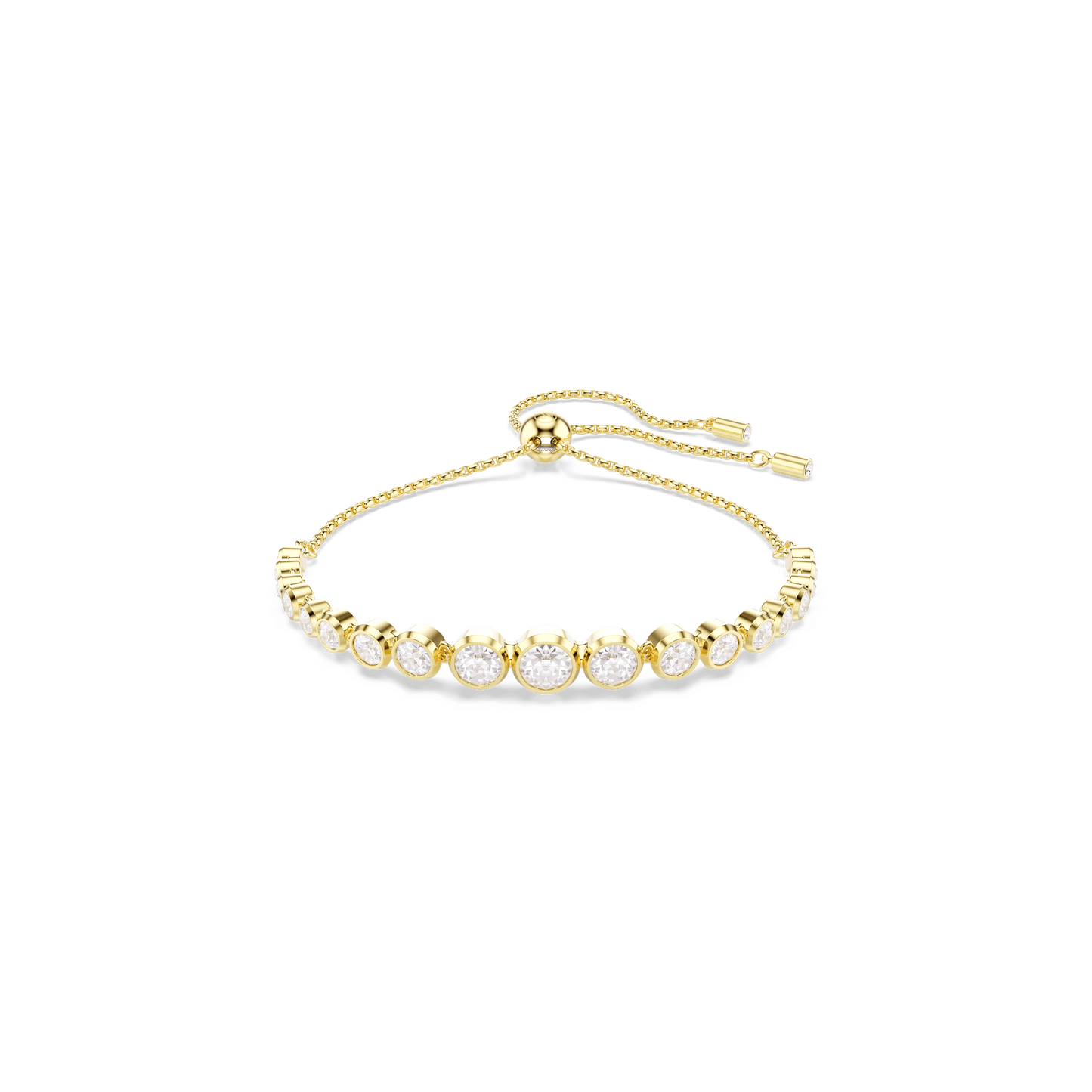 Imber bracelet, Mixed round cuts, White, Gold-tone plated 5705450
