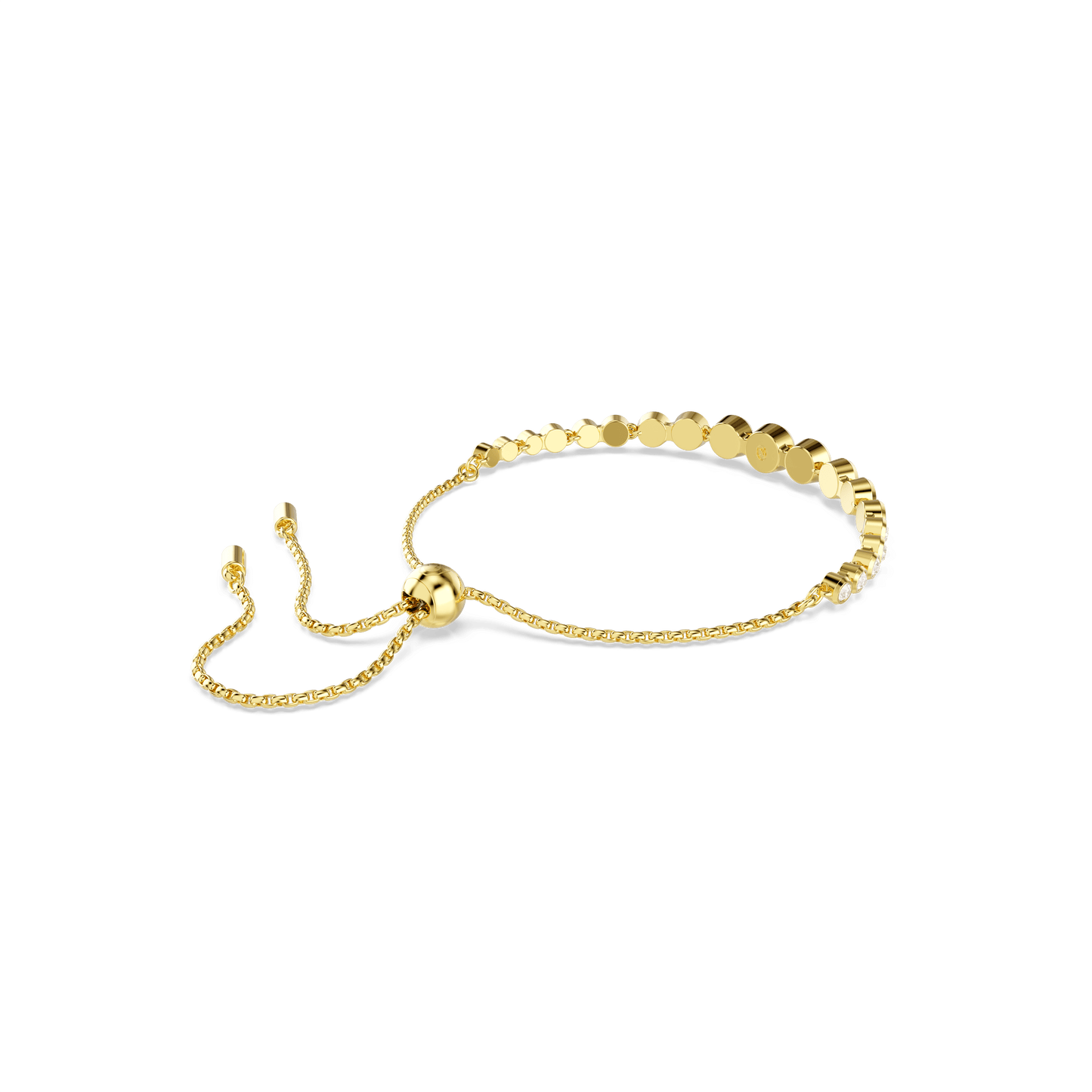 Imber bracelet, Mixed round cuts, White, Gold-tone plated 5705450