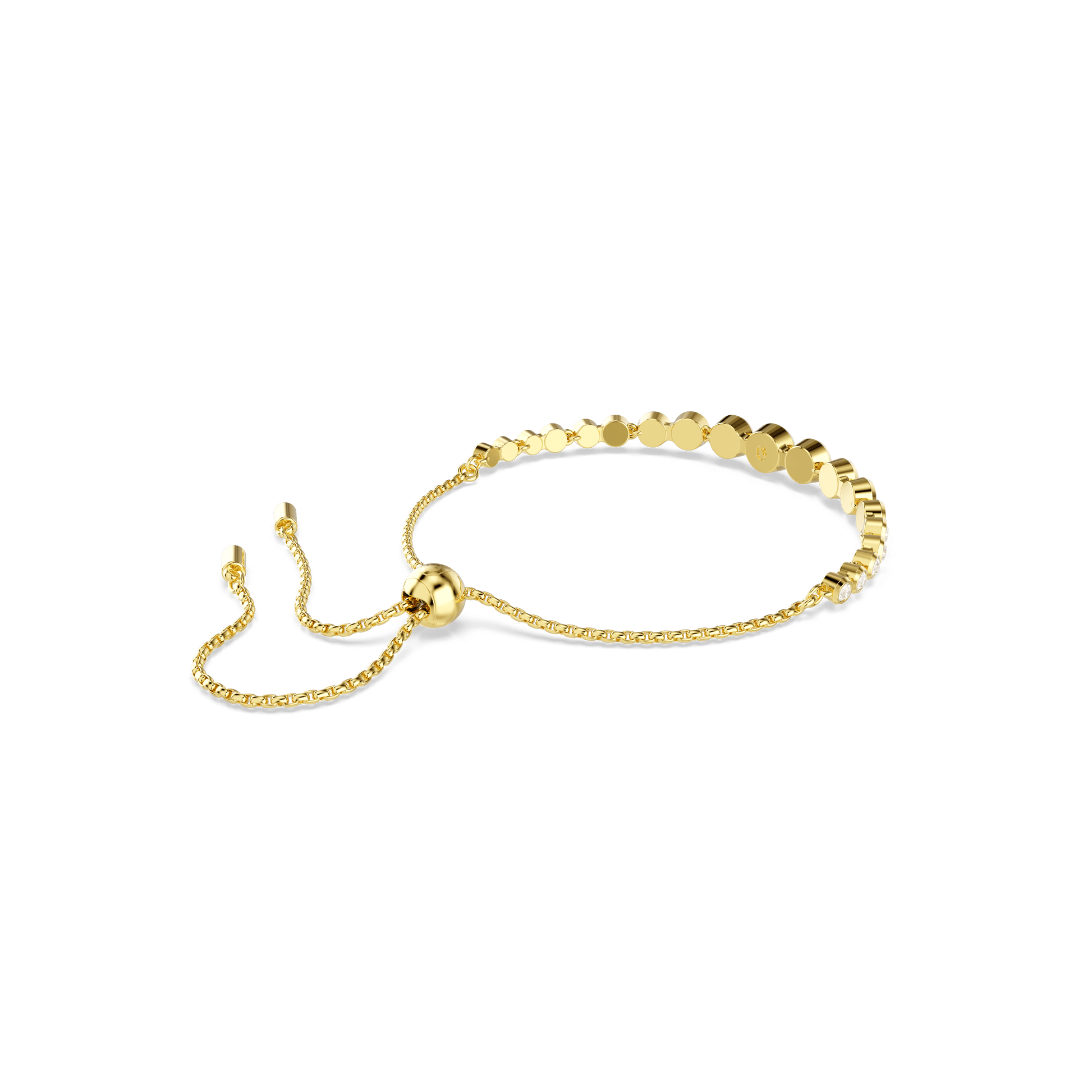 Imber bracelet, Mixed round cuts, White, Gold-tone plated 5705450