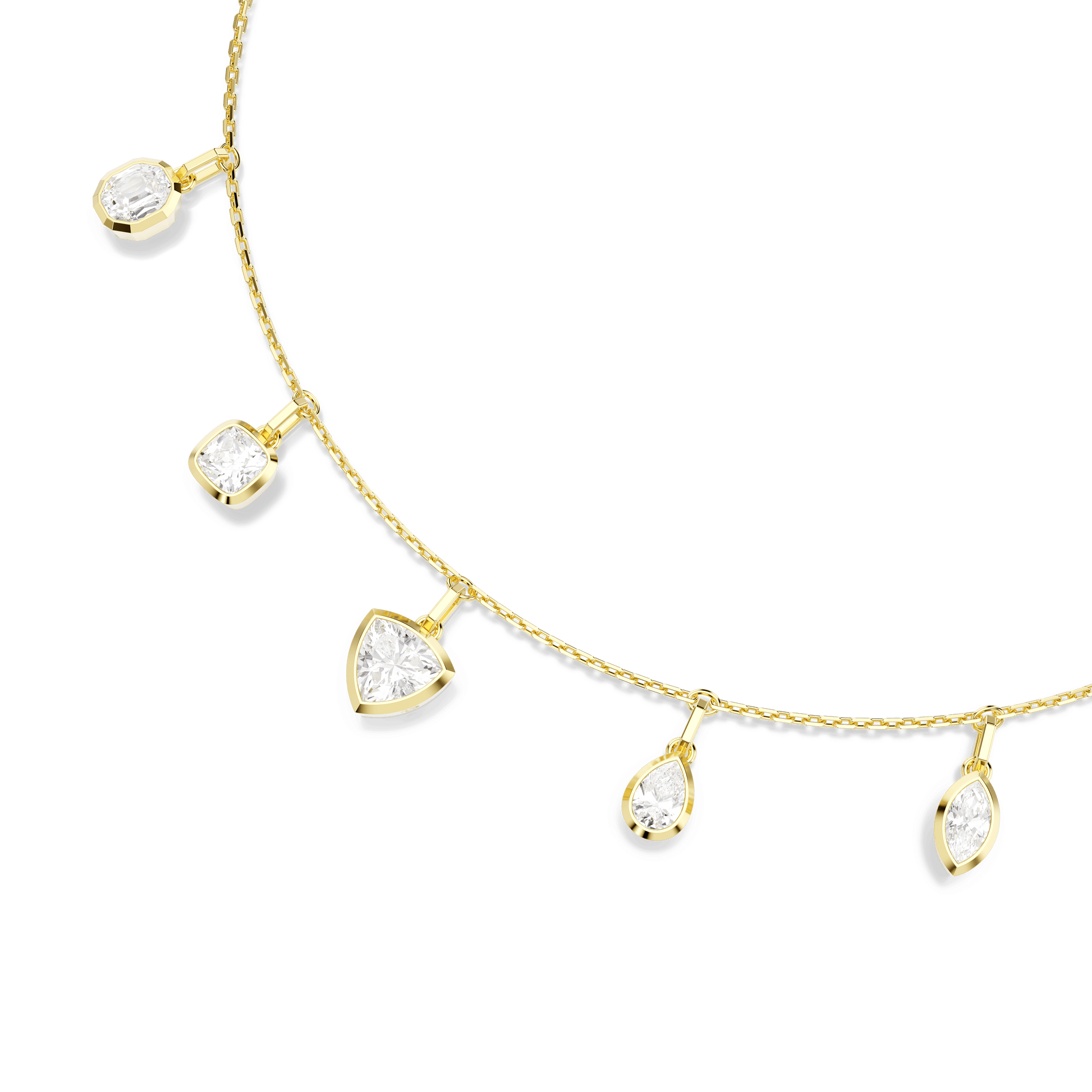 Imber necklace, Mixed cuts, White, Gold-tone plated 5705463