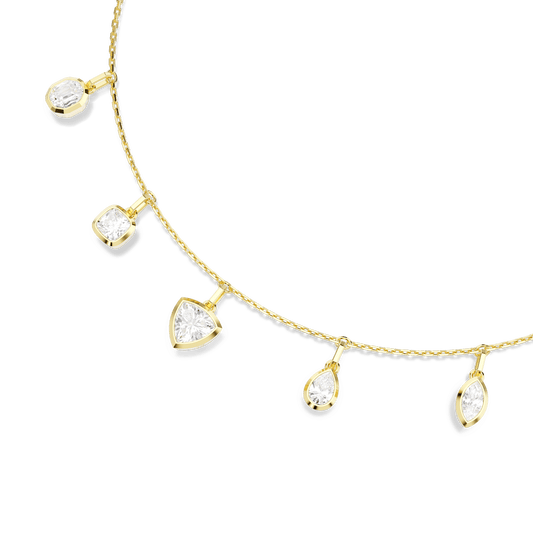 Imber necklace, Mixed cuts, White, Gold-tone plated 5705463