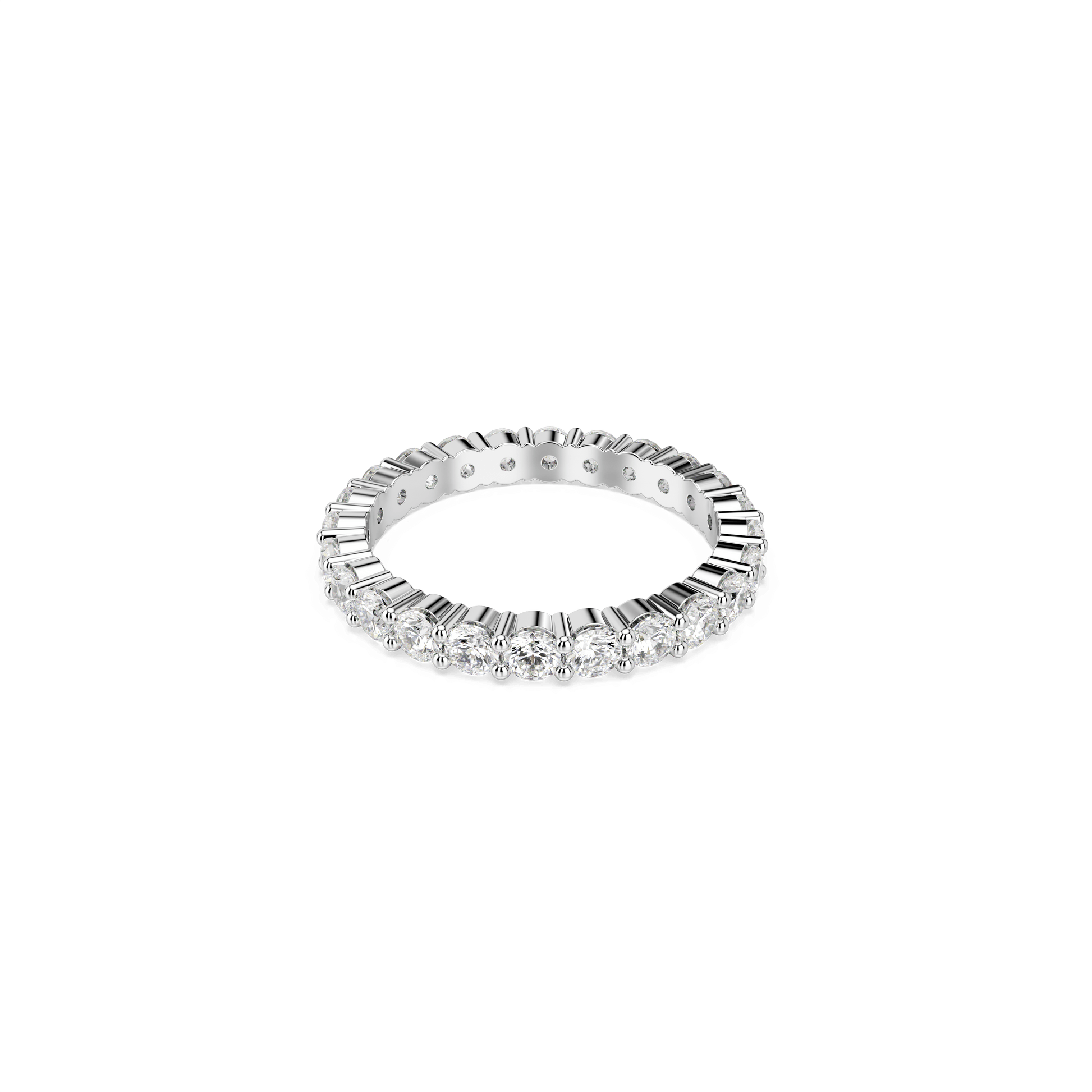 Matrix Vittore ring, Round cut, White, Silver-tone finish 5705604