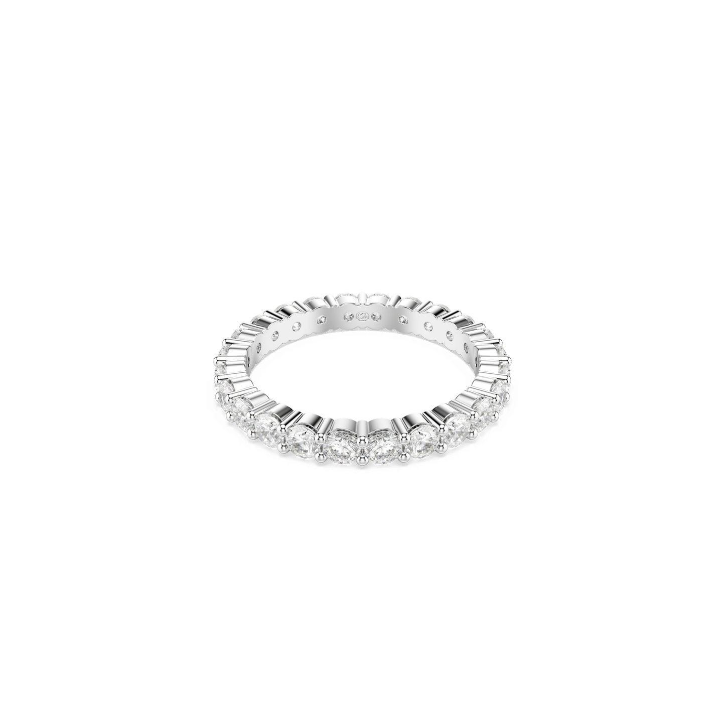 Matrix Vittore ring, Round cut, White, Silver-tone finish 5705605