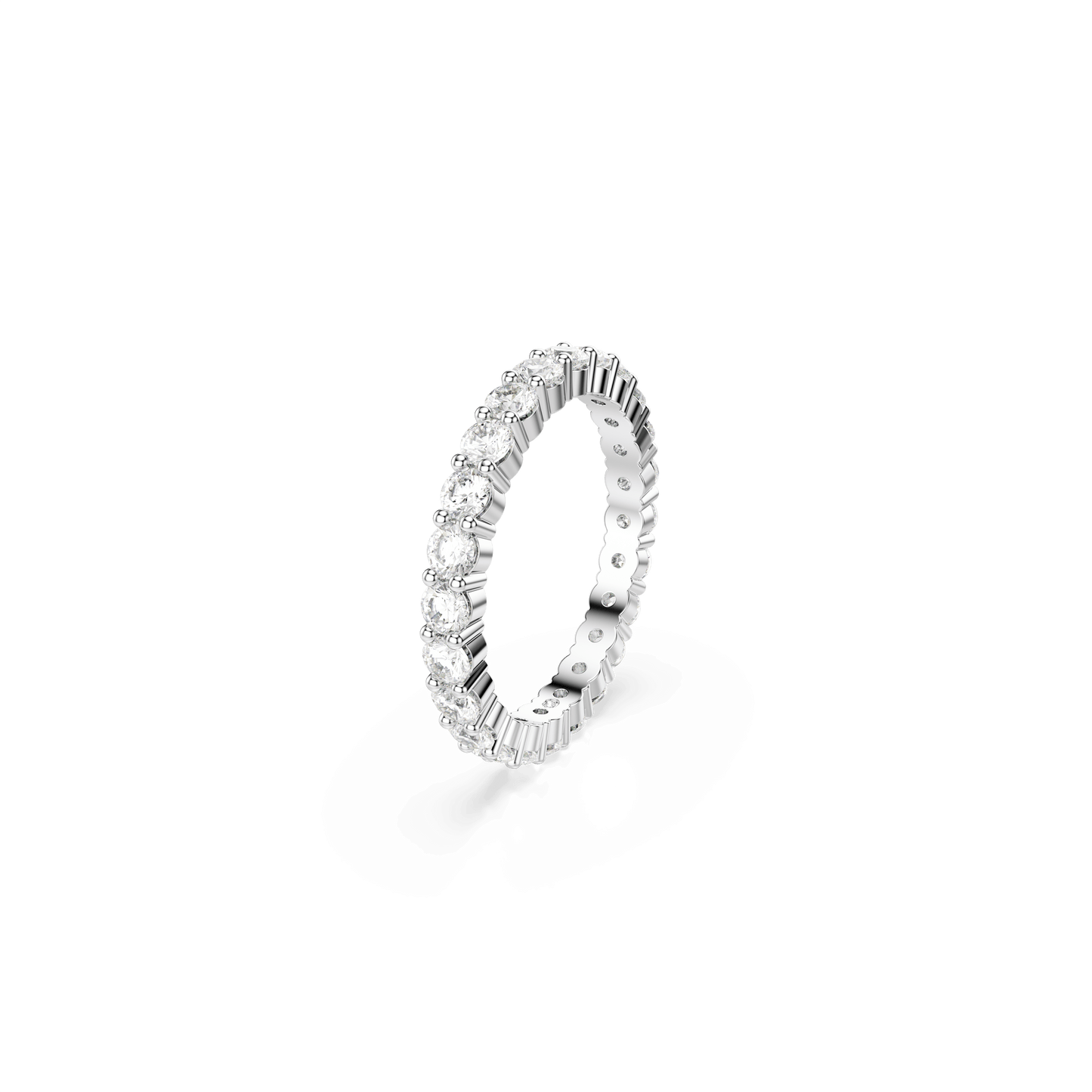 Matrix Vittore ring, Round cut, White, Silver-tone finish 5705605