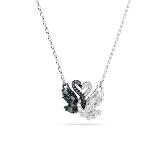 Swan pendant, Swan, Black, Mixed metal finish 5705721