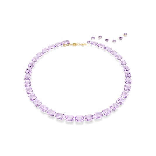 Millenia necklace, Octagon cut, Purple, Gold-tone plated 5705754