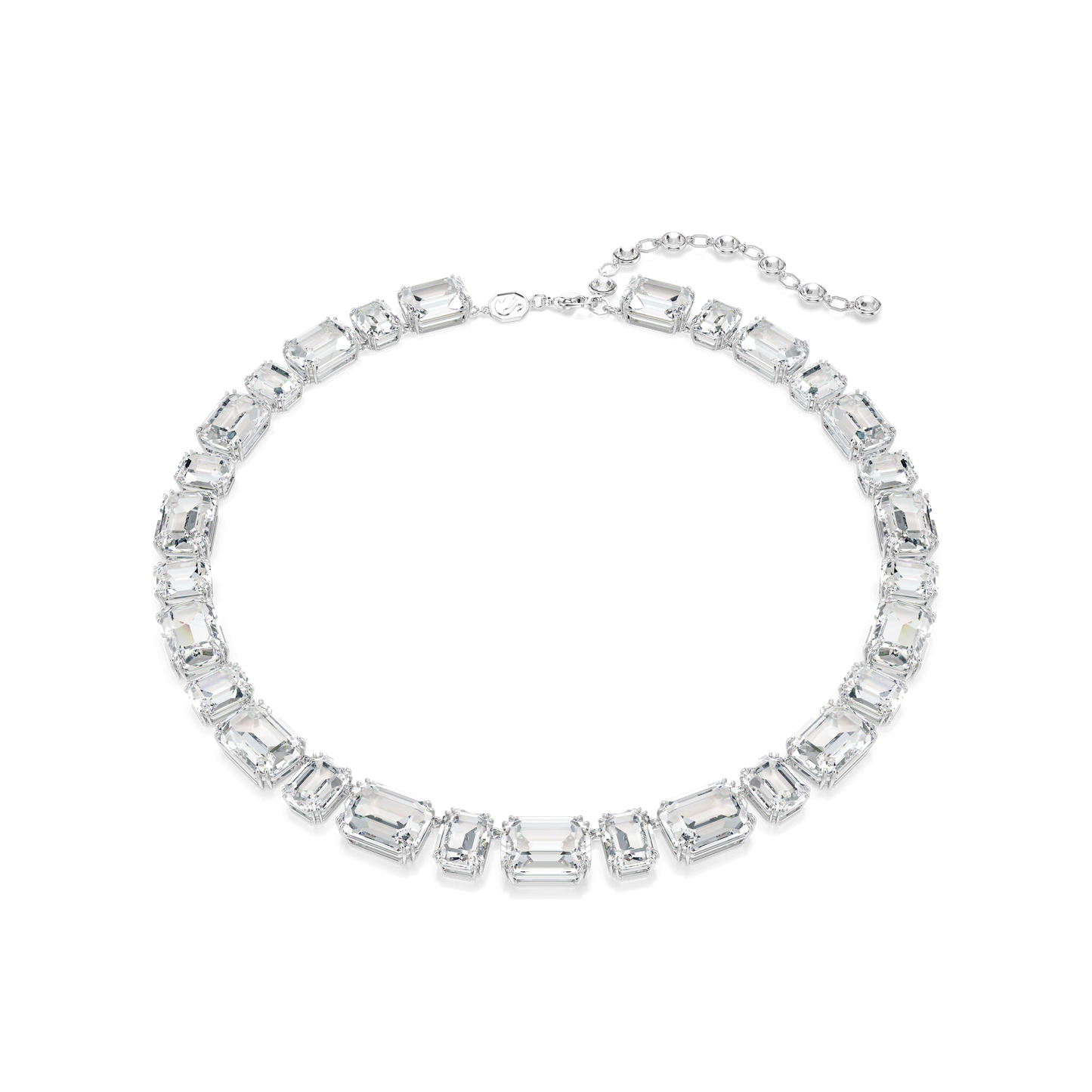 Millenia necklace, Octagon cut, White, Rhodium plated 5705757