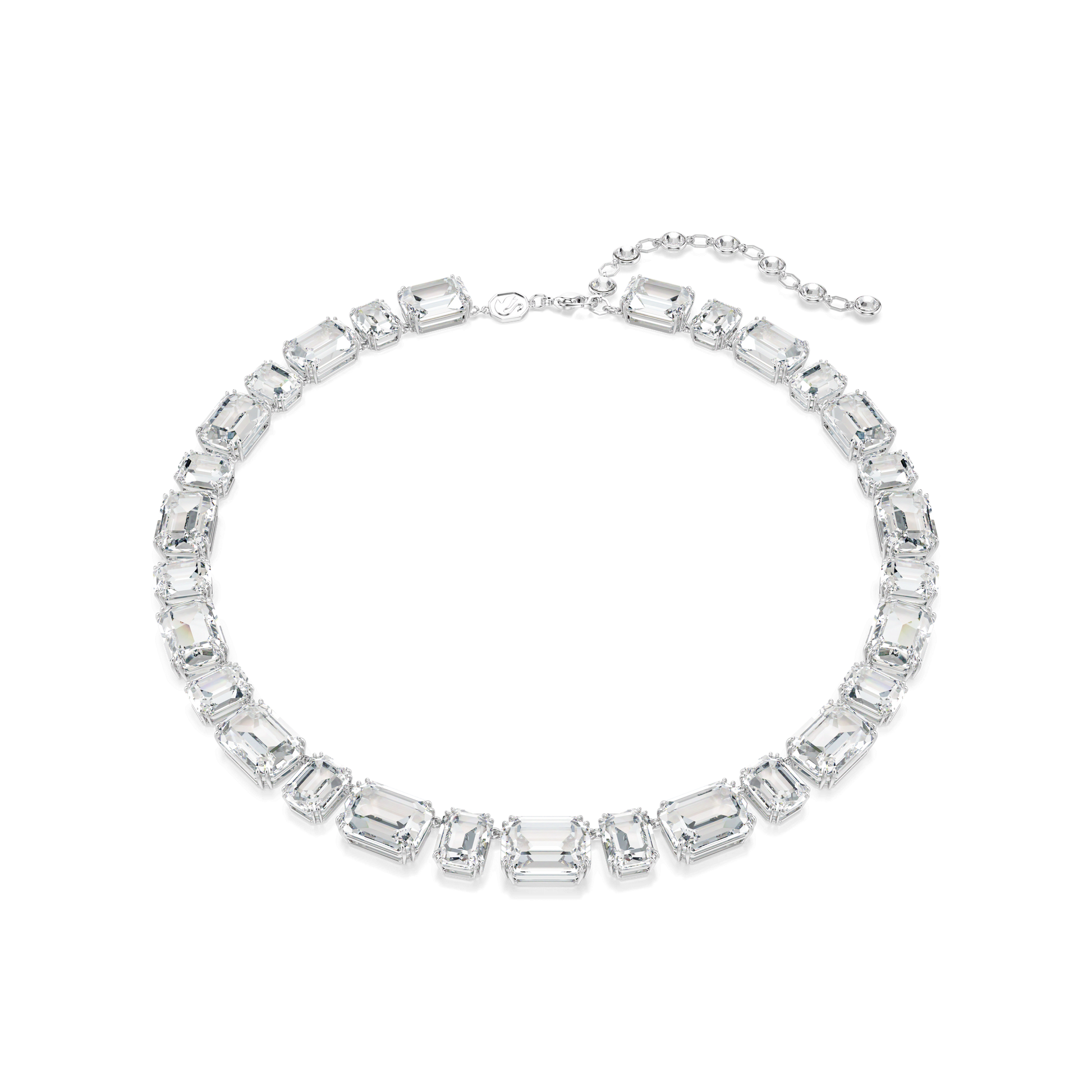 Millenia necklace, Octagon cut, White, Rhodium plated 5705757