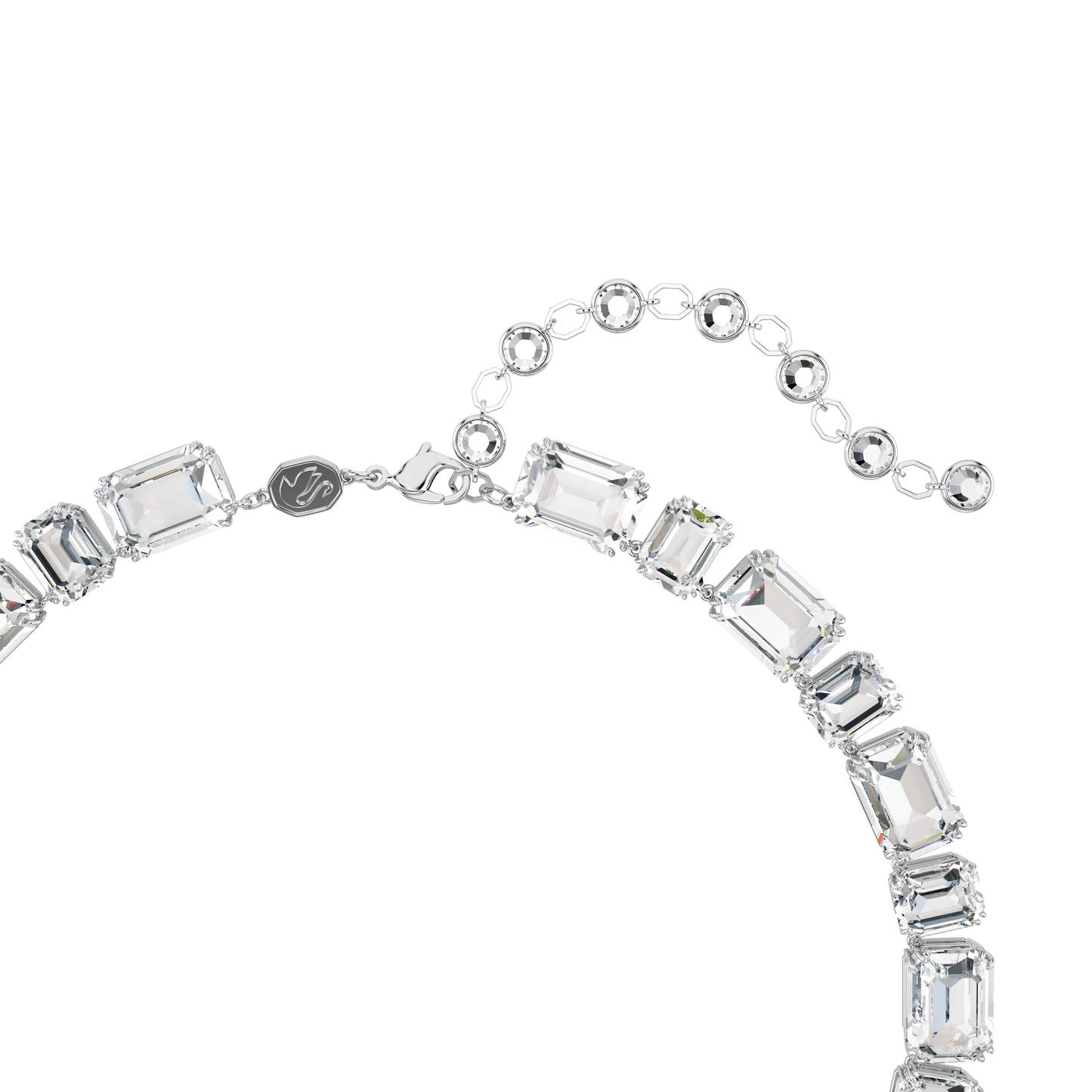 Millenia necklace, Octagon cut, White, Rhodium plated 5705757