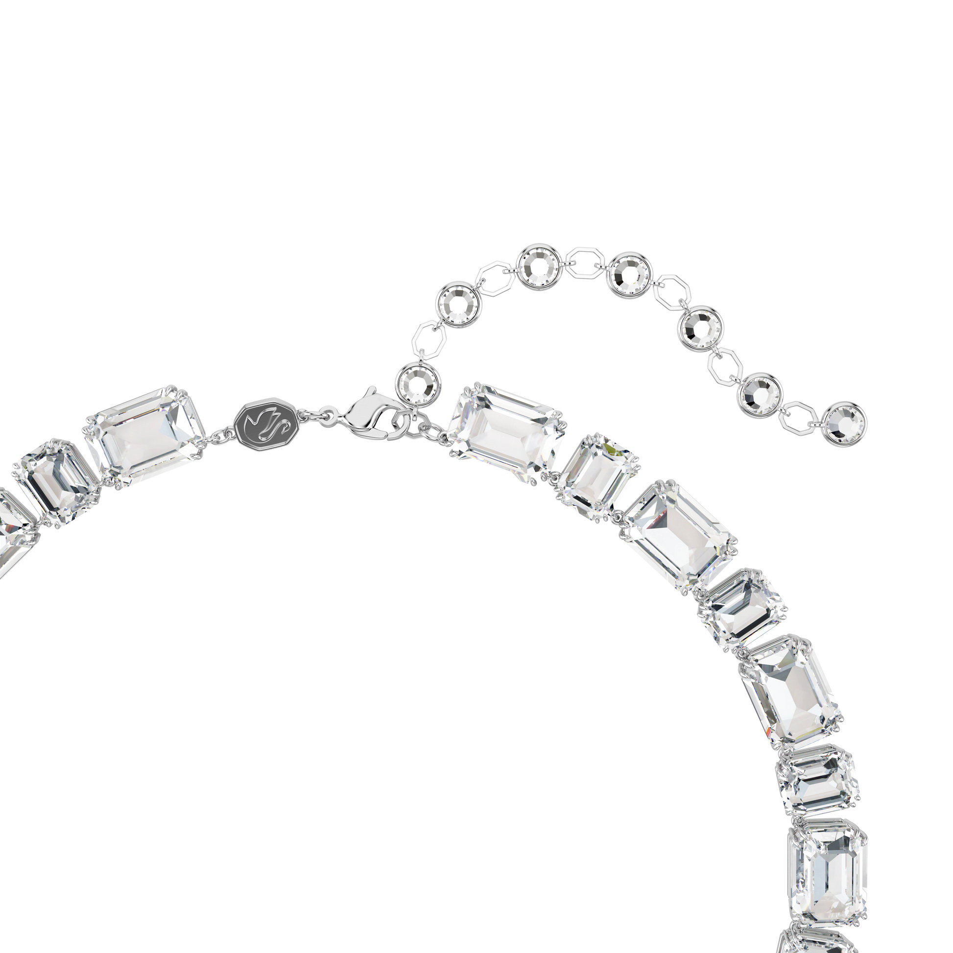Millenia necklace, Octagon cut, White, Rhodium plated 5705757