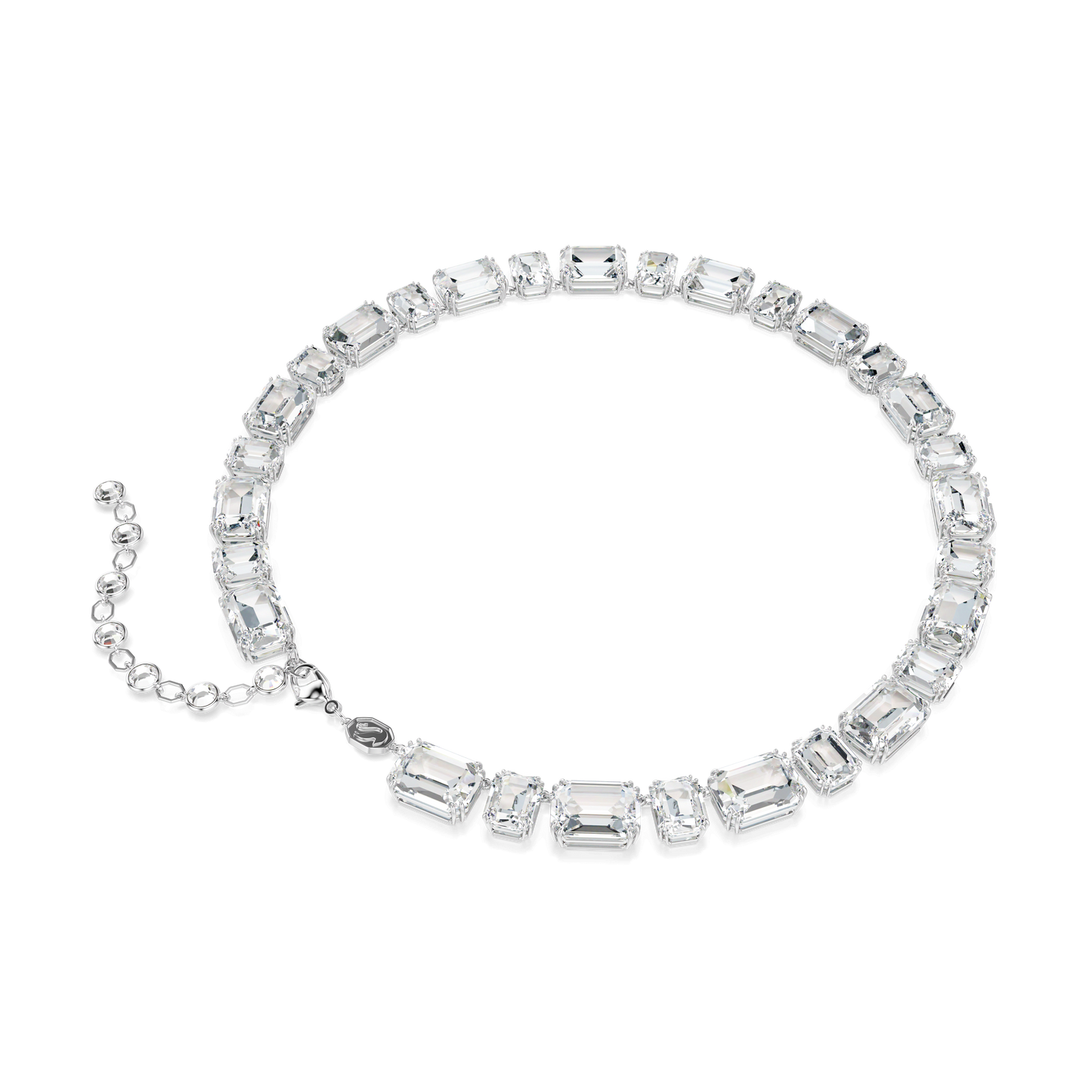 Millenia necklace, Octagon cut, White, Rhodium plated 5705757