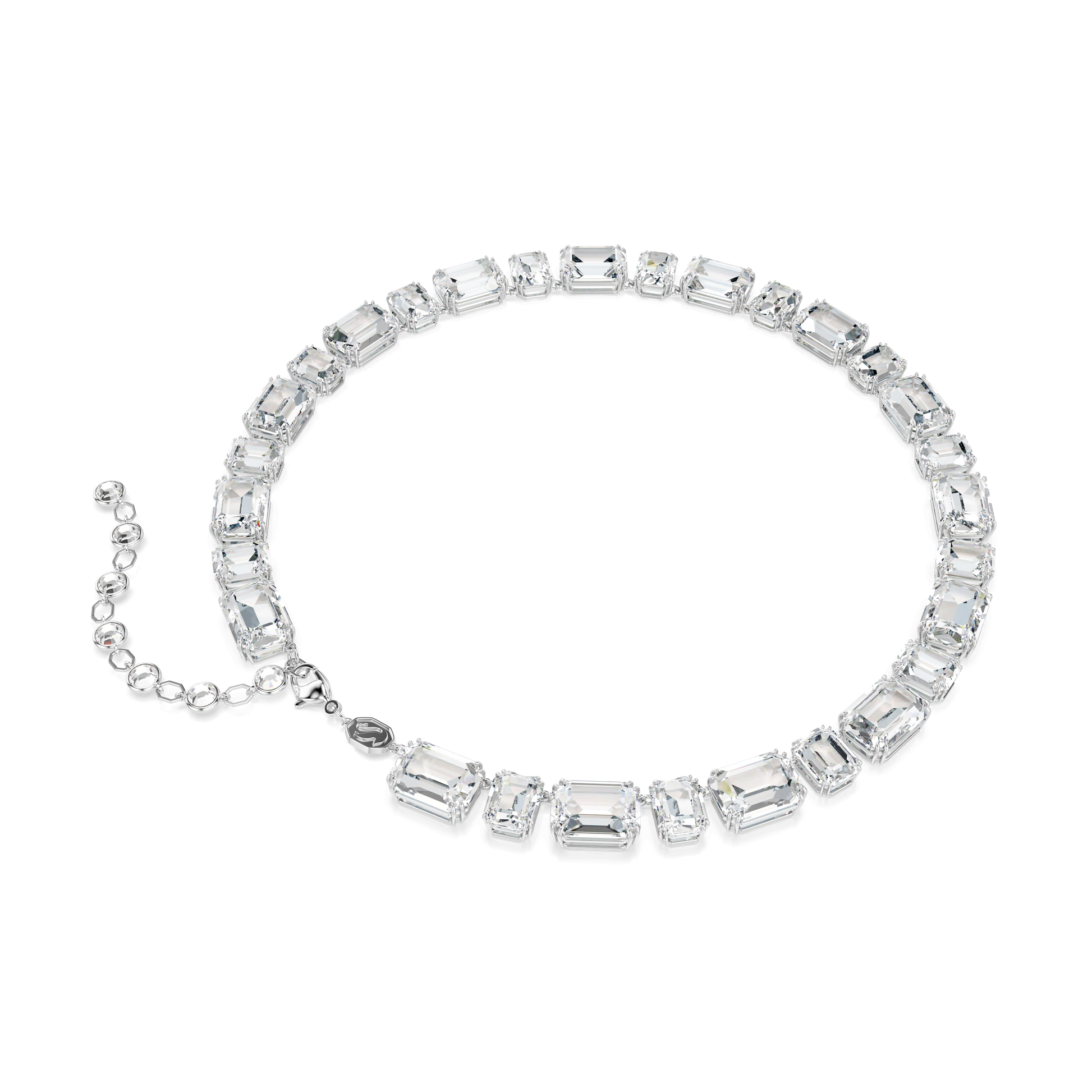 Millenia necklace, Octagon cut, White, Rhodium plated 5705757