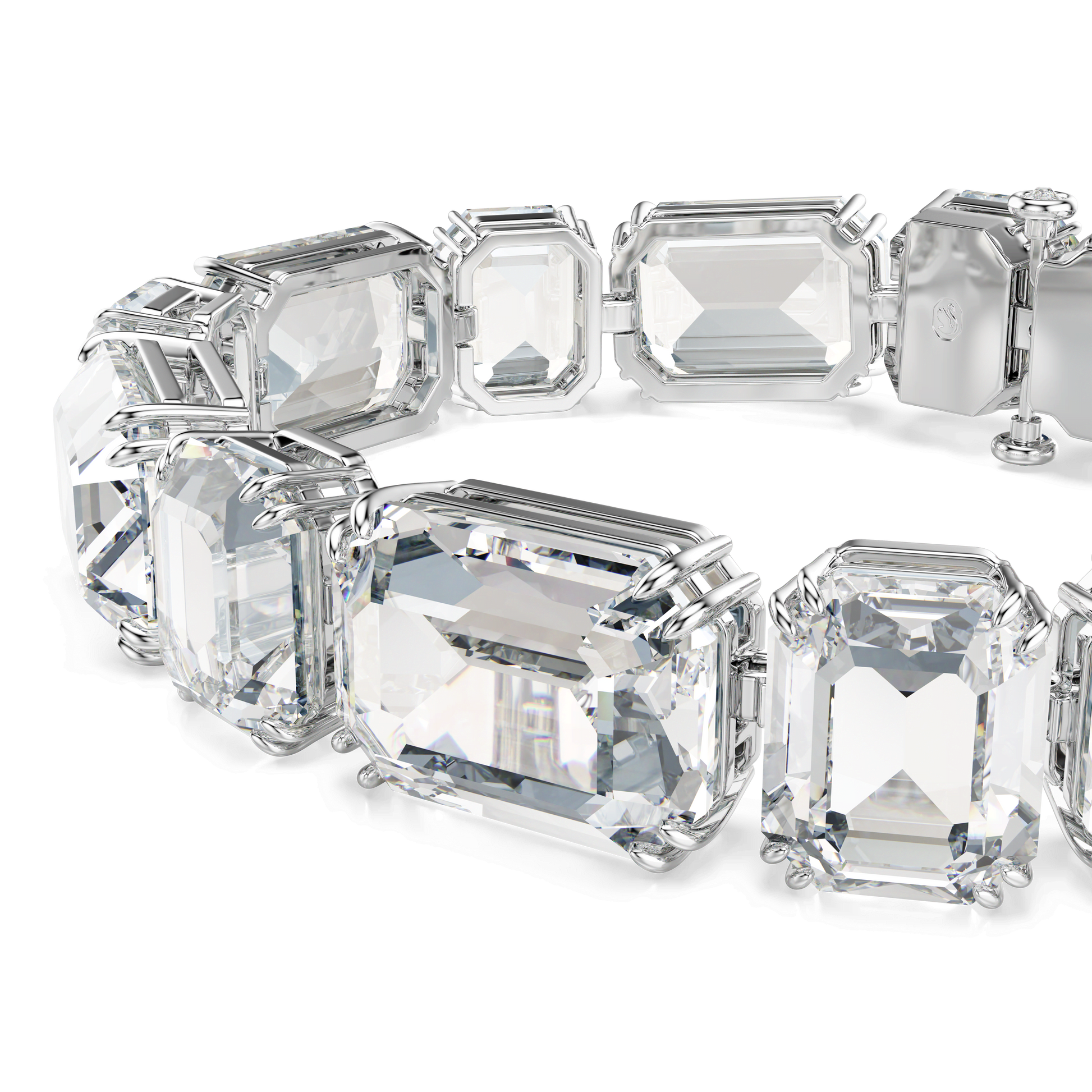 Millenia bracelet, Octagon cut, White, Rhodium plated 5705770