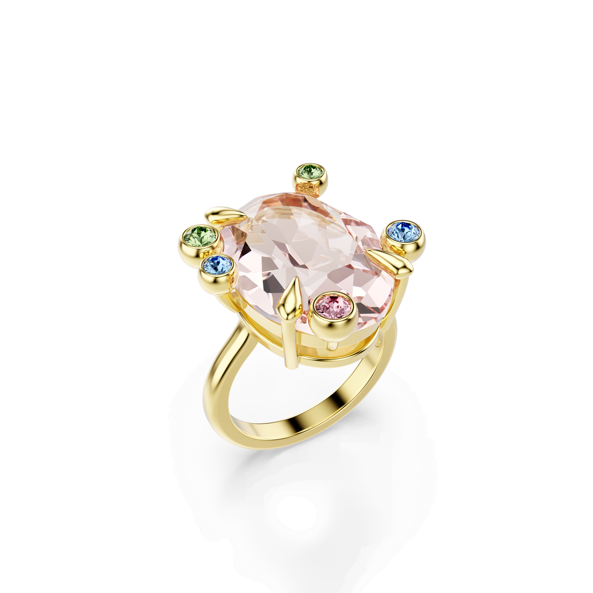 Gema ring, Set (3), Mixed cuts, Multicolored, Gold-tone plated 5705812