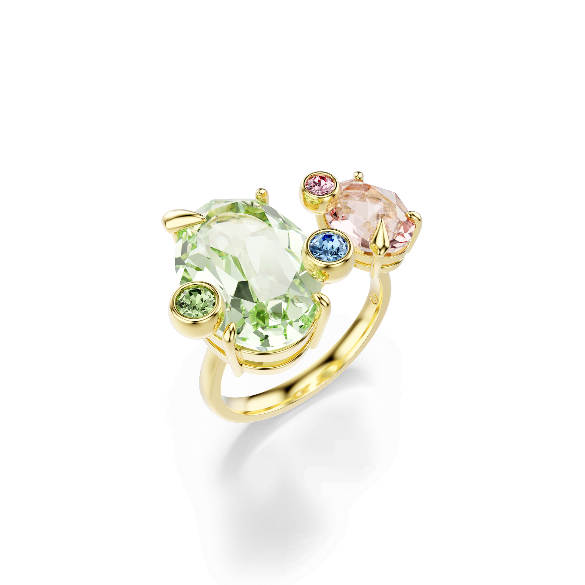 Gema ring, Set (3), Mixed cuts, Multicolored, Gold-tone plated 5705812
