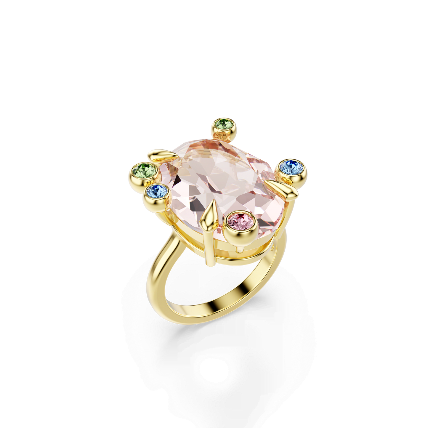 Gema ring, Set (3), Mixed cuts, Multicolored, Gold-tone plated 5705814