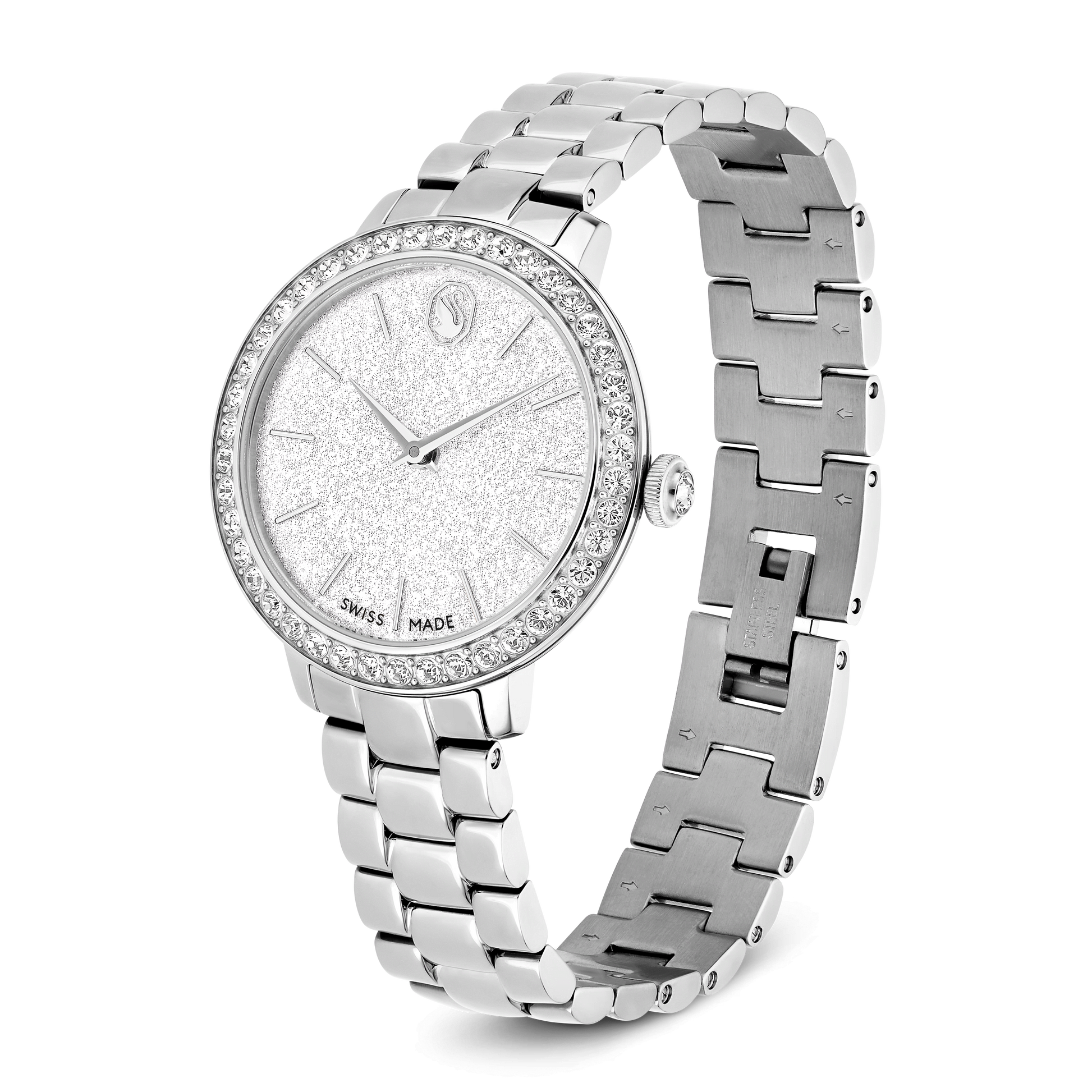 Matrix 3-link watch, Swiss Made, Metal bracelet, Silver tone, Stainless steel 5706182