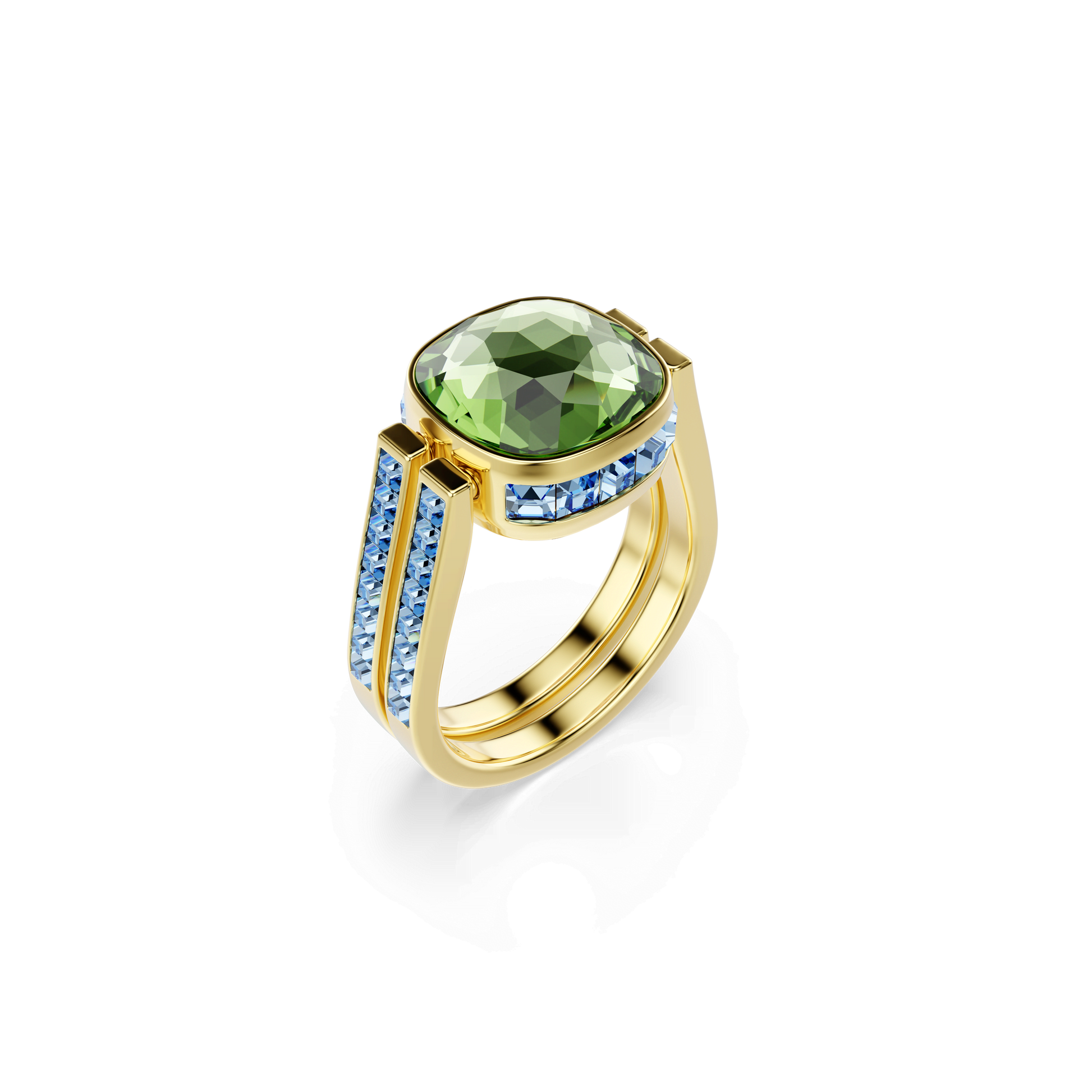 Chroma ring, Cushion cut, Multicolored, Gold-tone plated 5706305