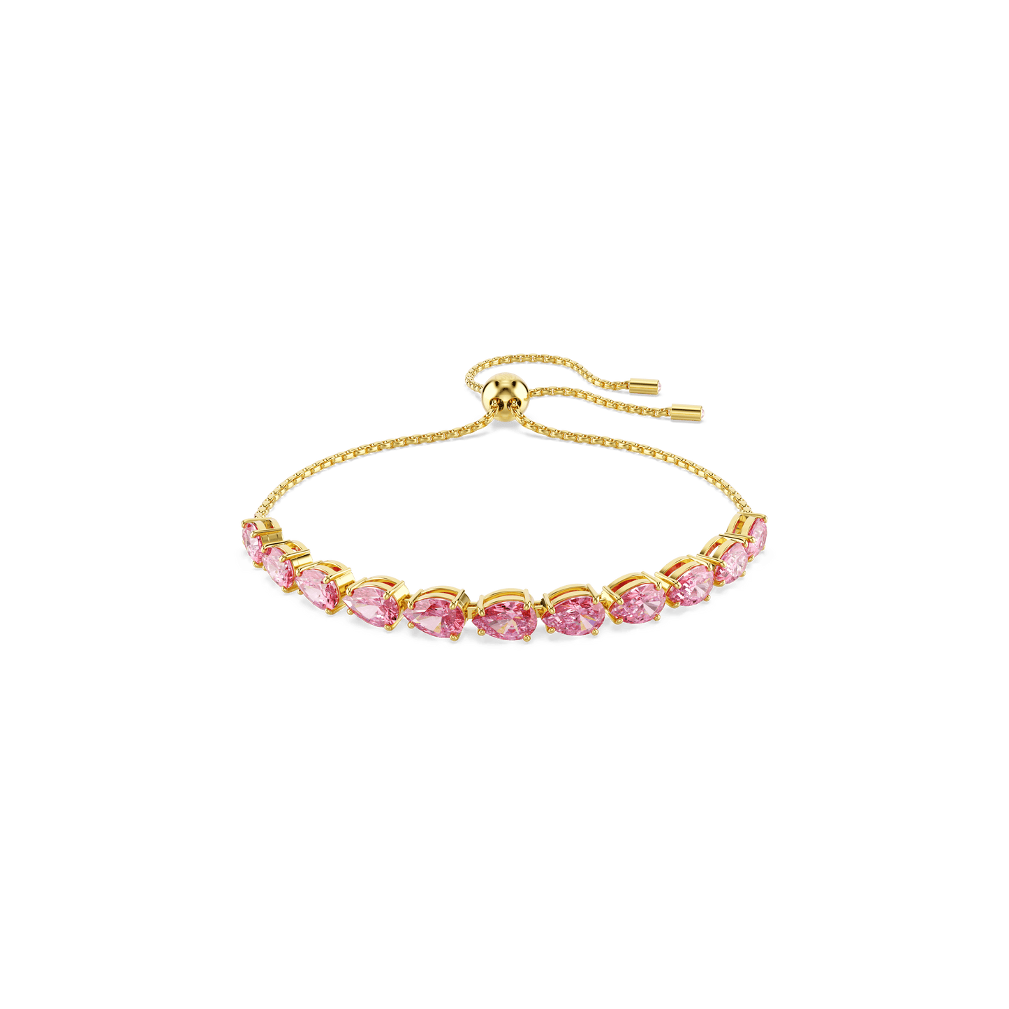 Matrix bracelet, Pear cut, Pink, Gold-tone plated 5707187