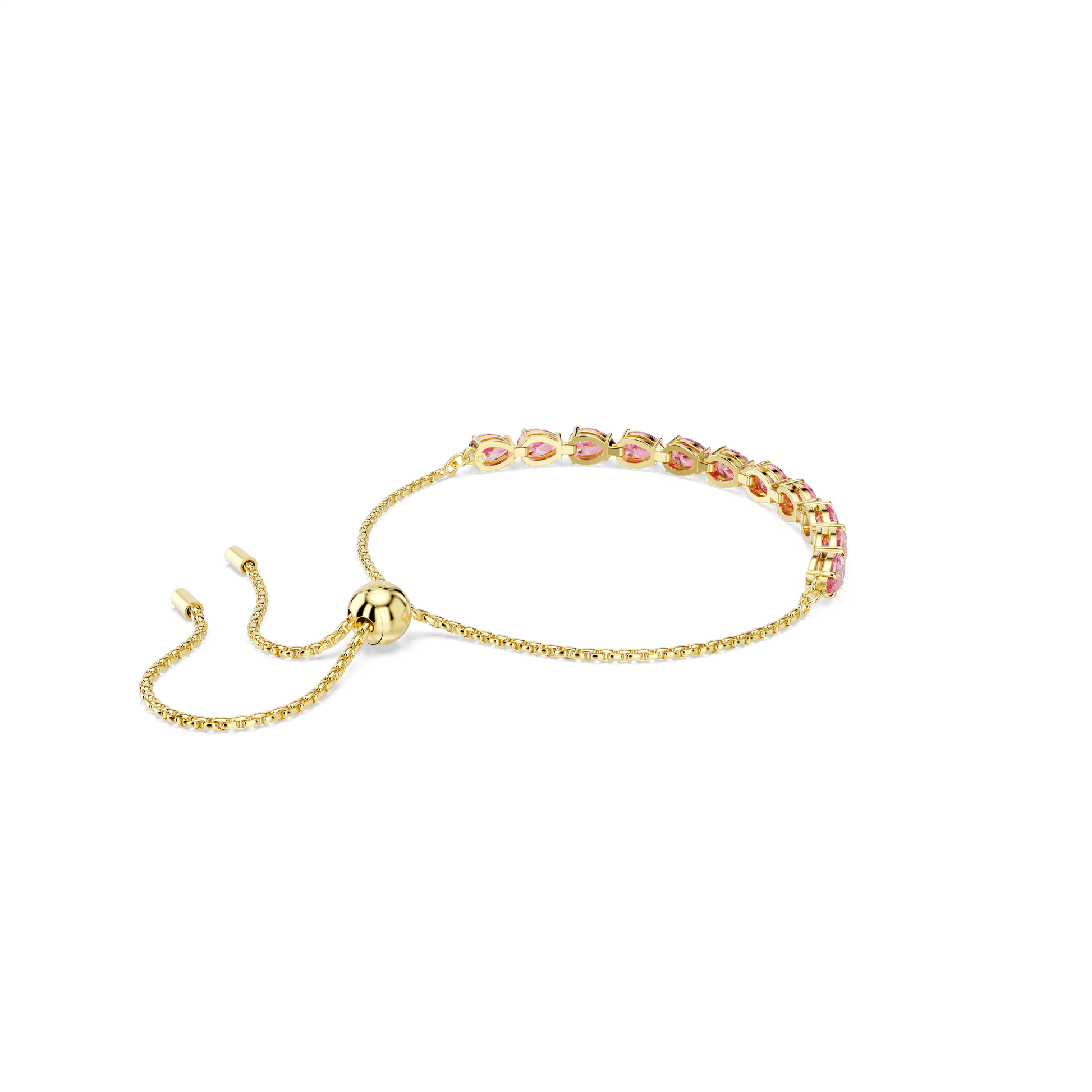 Matrix bracelet, Pear cut, Pink, Gold-tone plated 5707187