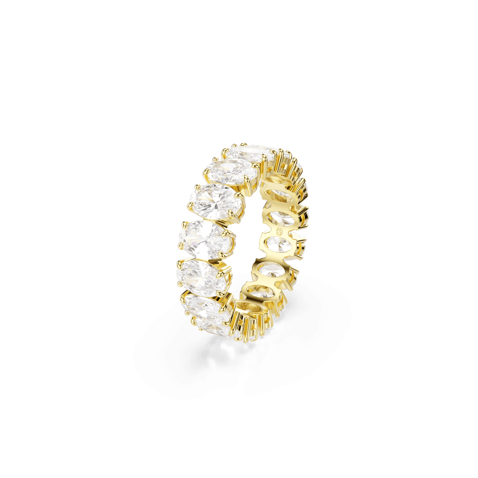 Matrix ring, Oval cut, White, Gold-tone plated 5707188