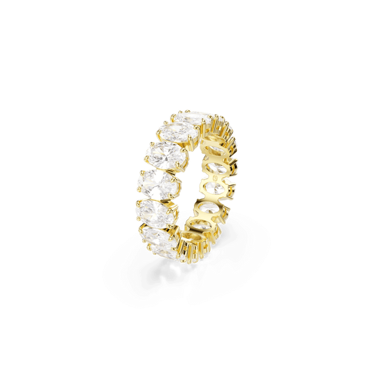 Matrix ring, Oval cut, White, Gold-tone plated 5707189
