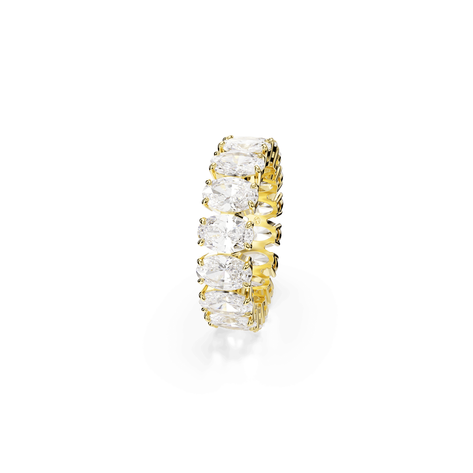 Matrix ring, Oval cut, White, Gold-tone plated 5707189
