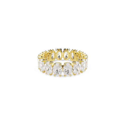 Matrix ring, Oval cut, White, Gold-tone plated 5707191