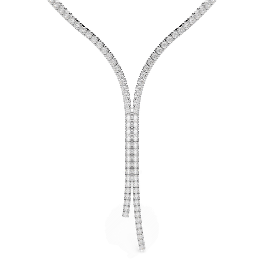 Matrix Y necklace, Round cut, White, Rhodium plated 5707988