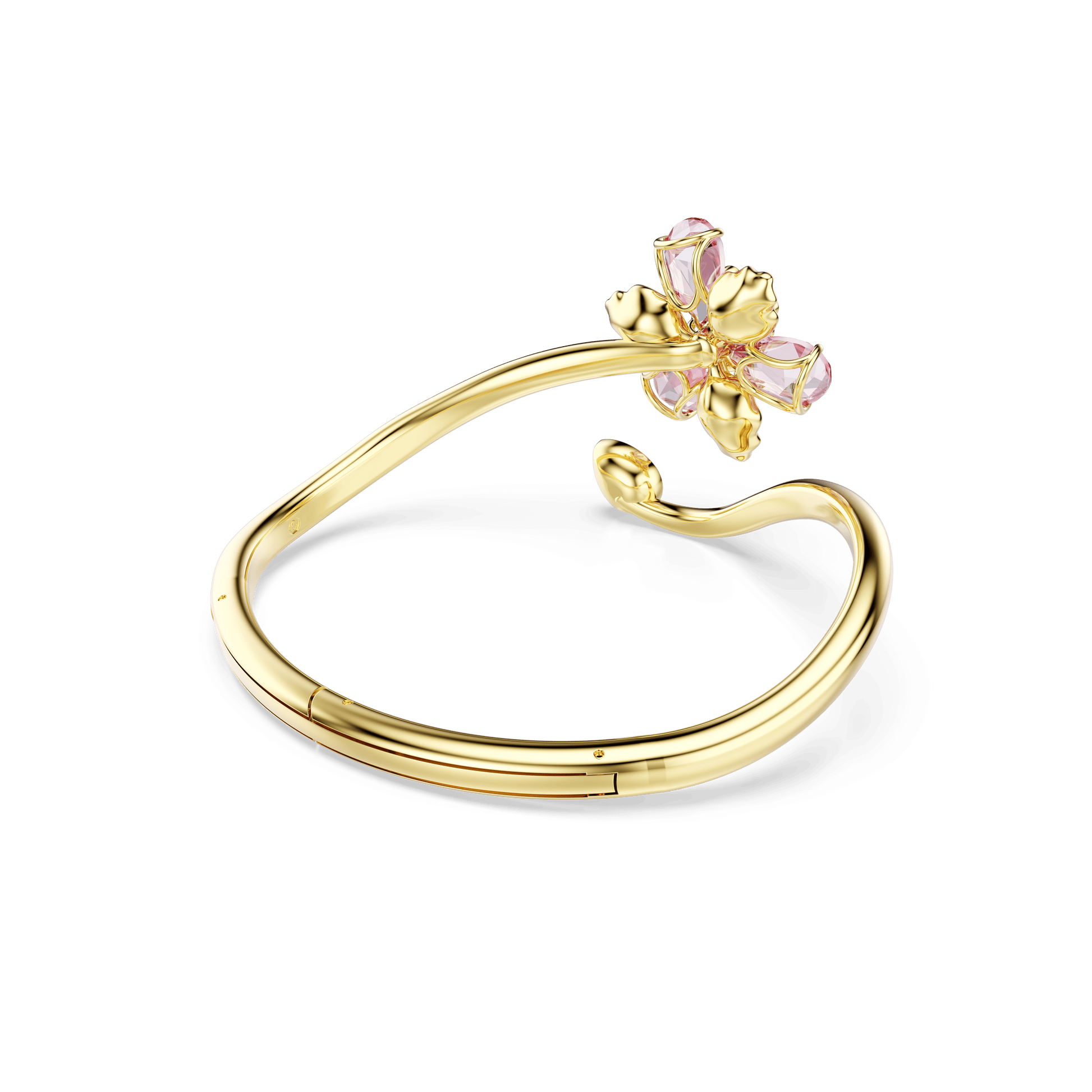 Idyllia bangle, Mixed cuts, Flower, Multicolored, Gold-tone plated 5709028