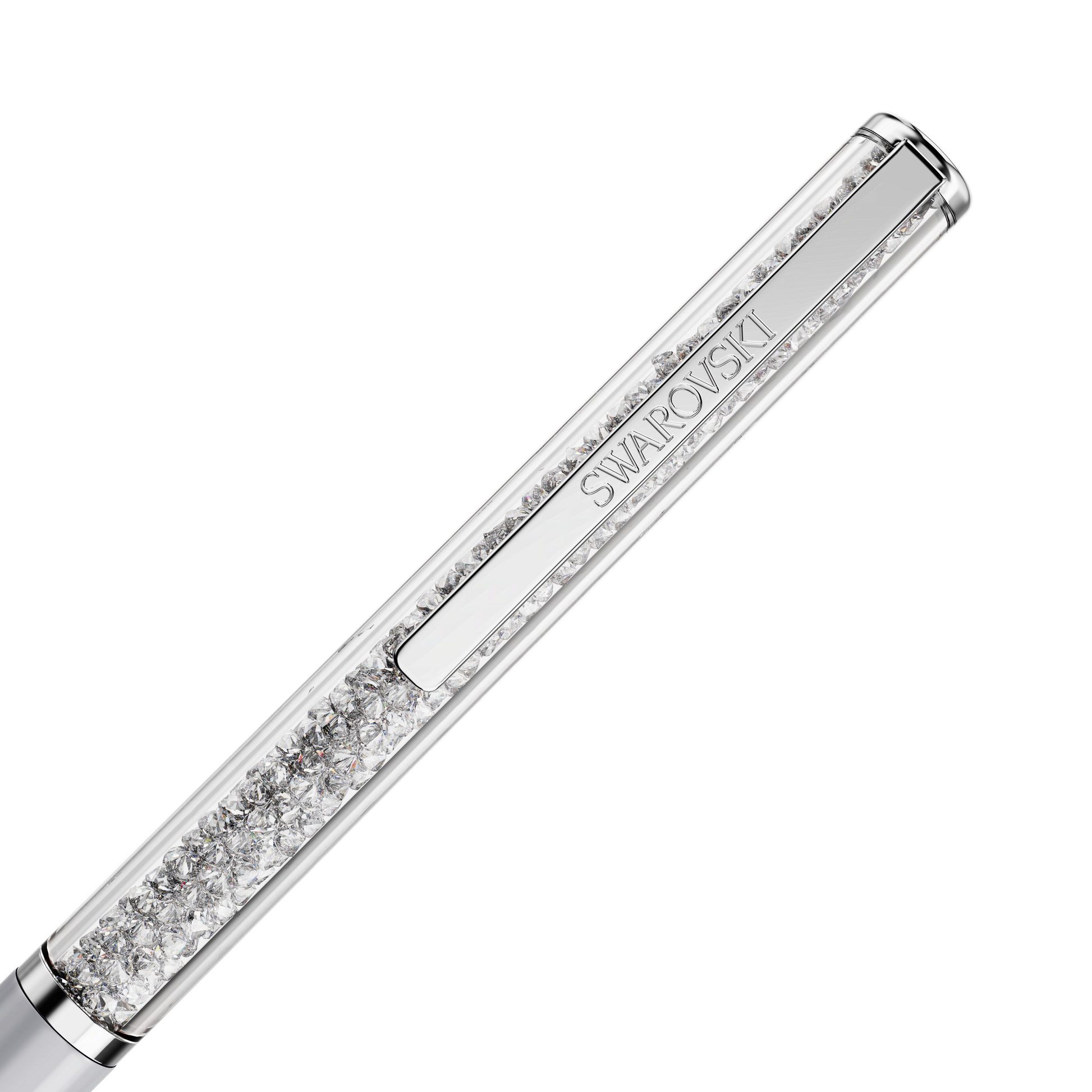 Crystalline ballpoint pen, Gray, Gray lacquered, Chrome Plated 5709613