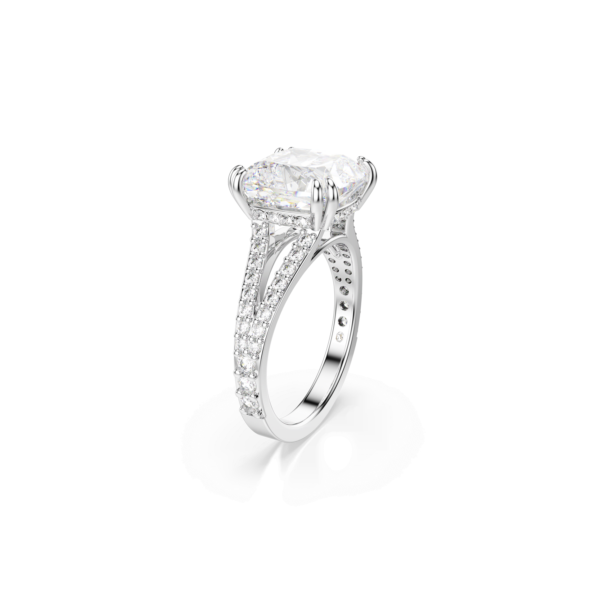 Stilla cocktail ring, Square cut, Pavé, White, Rhodium plated 5709902
