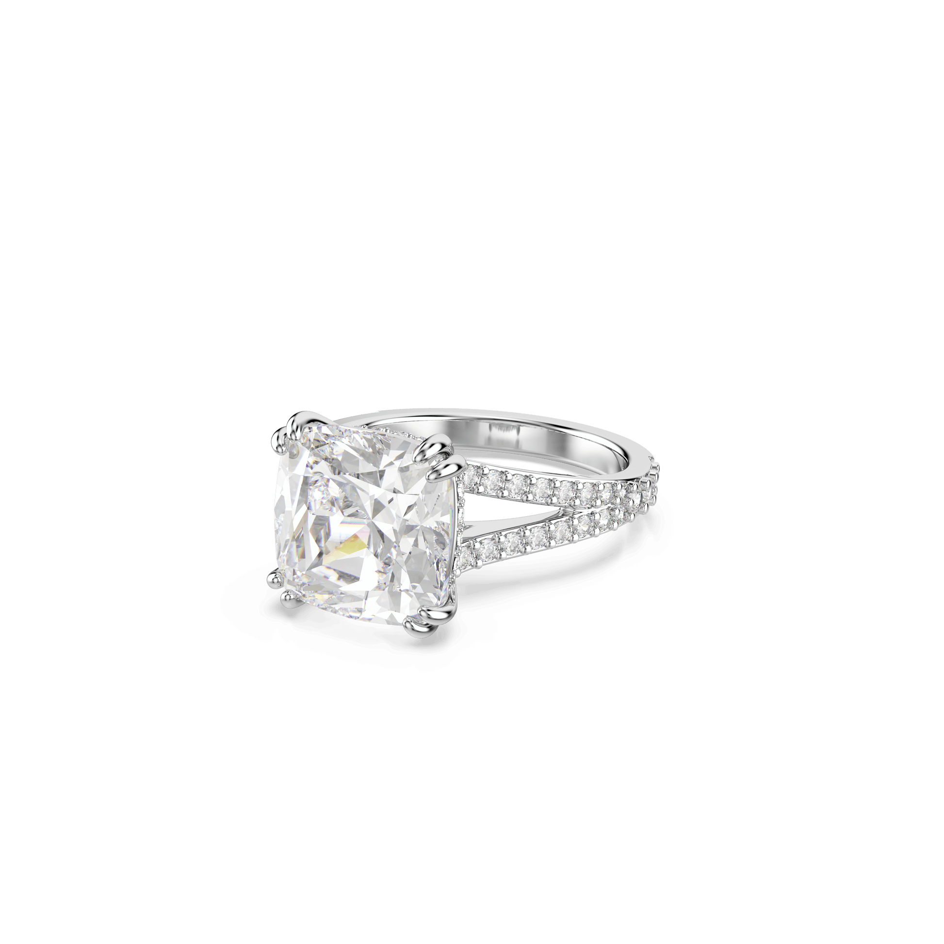Stilla cocktail ring, Square cut, Pavé, White, Rhodium plated 5709904