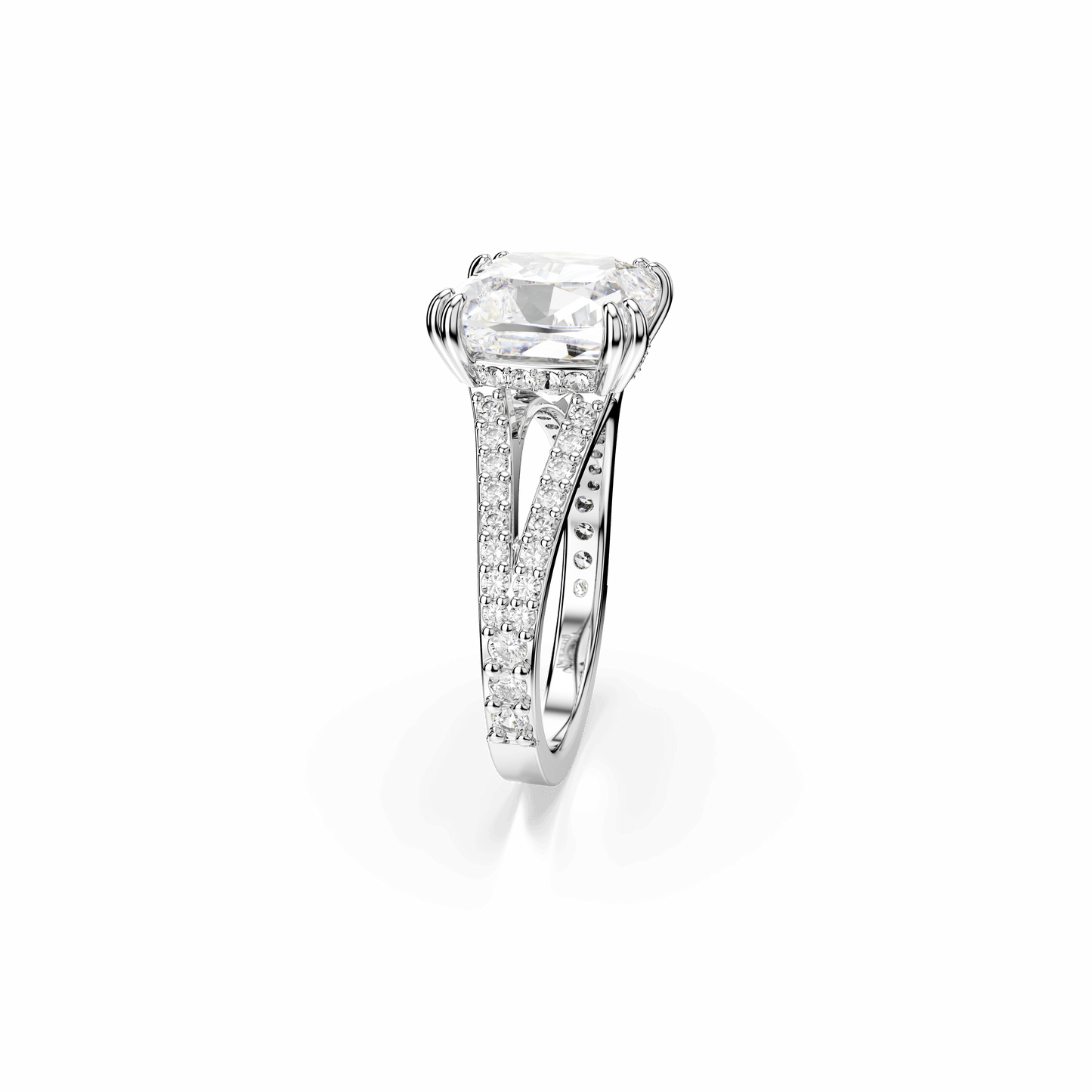 Stilla cocktail ring, Square cut, Pavé, White, Rhodium plated 5709904
