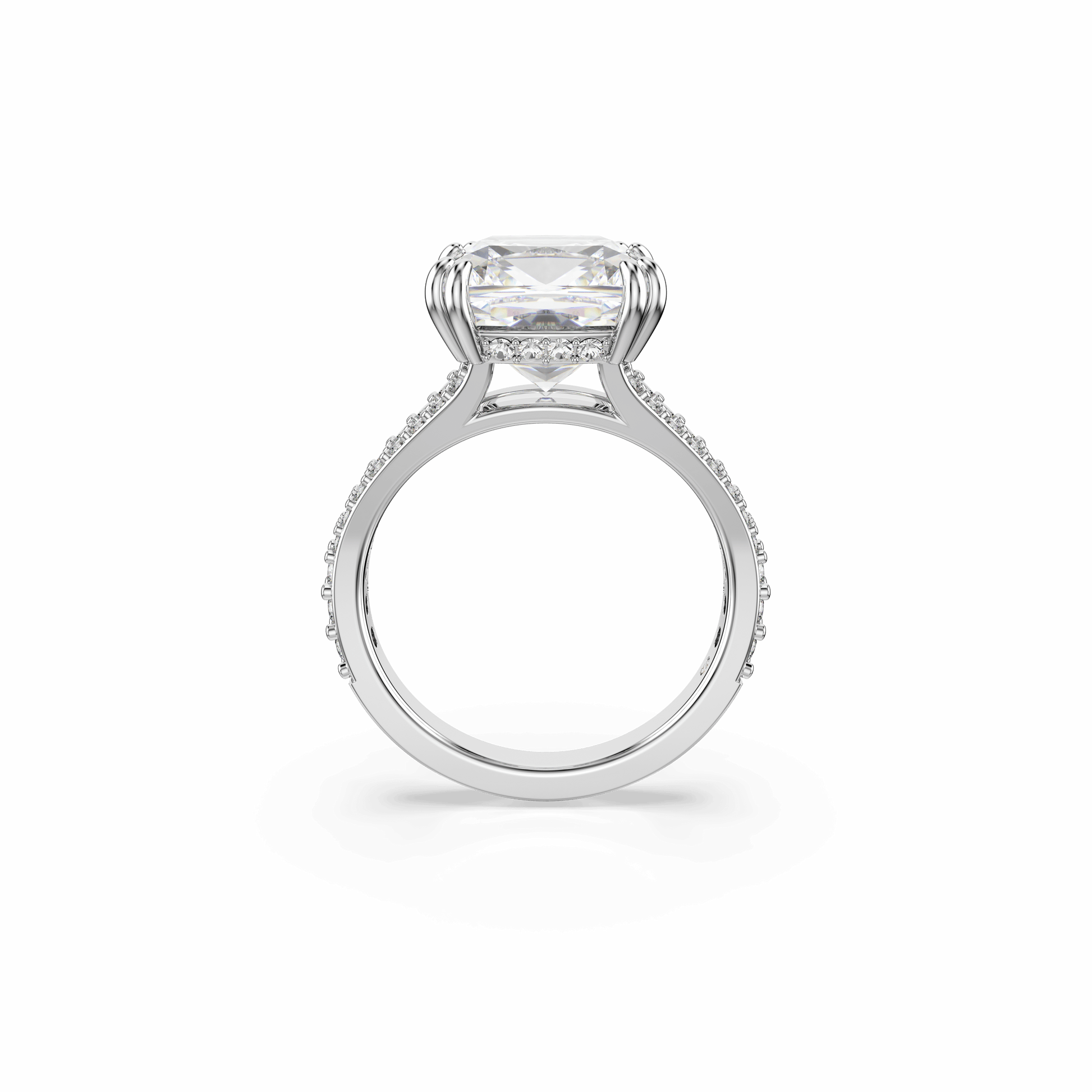 Stilla cocktail ring, Square cut, Pavé, White, Rhodium plated 5709904